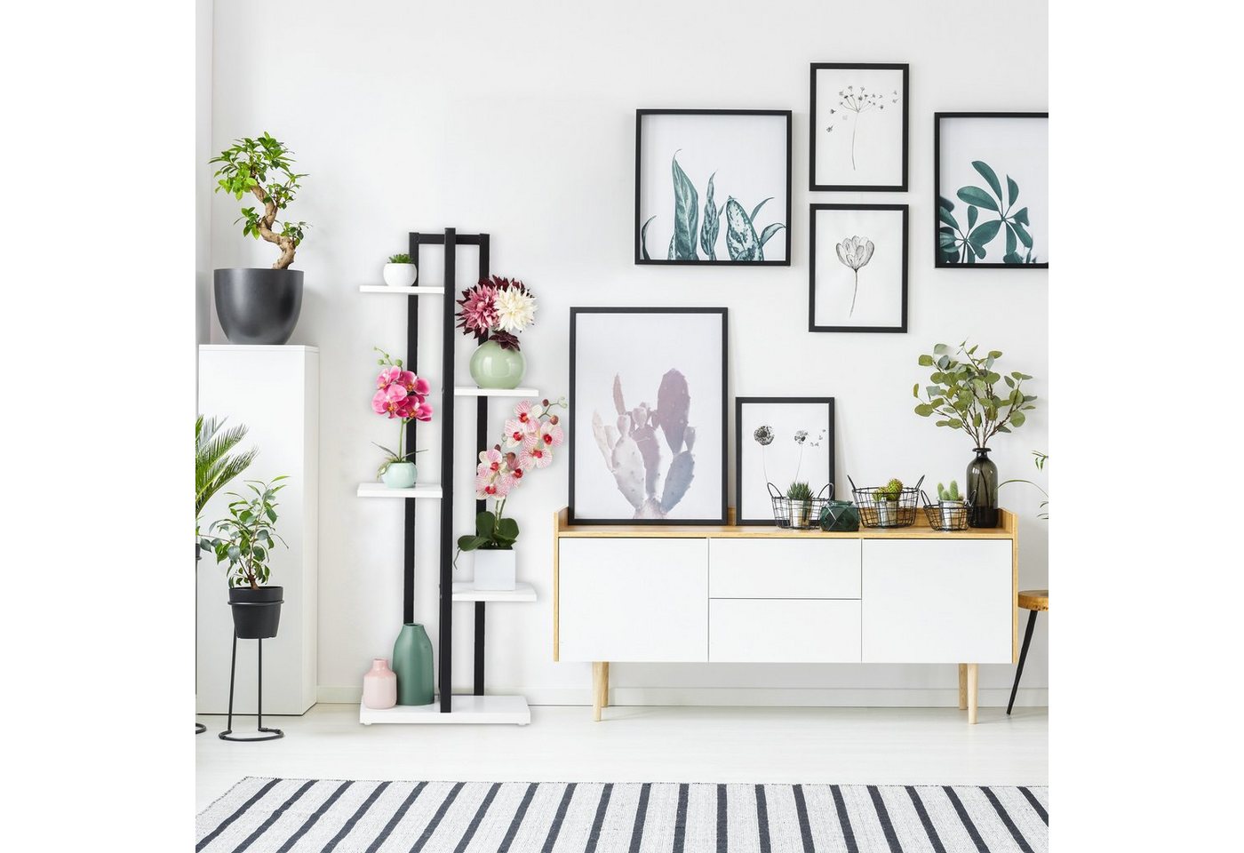Thumbnail - relaxdays Blumenständer Pflanzenregal mit 5 Ablagen, Weiß