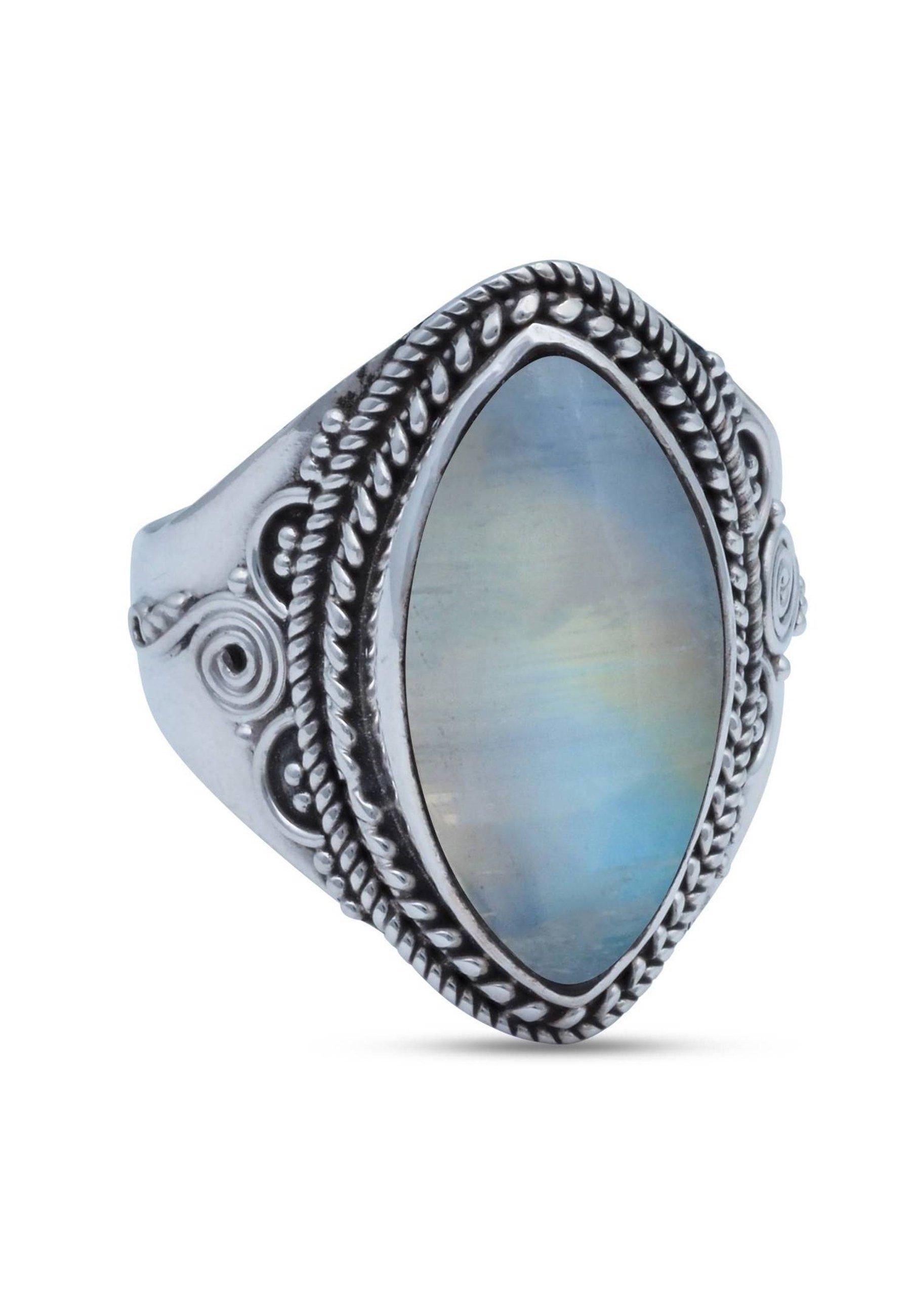 Mantraroma 925 Silber Ring – Oval Mit Edelstein, 5x7 Mm, Schlichtes Design Für Damen