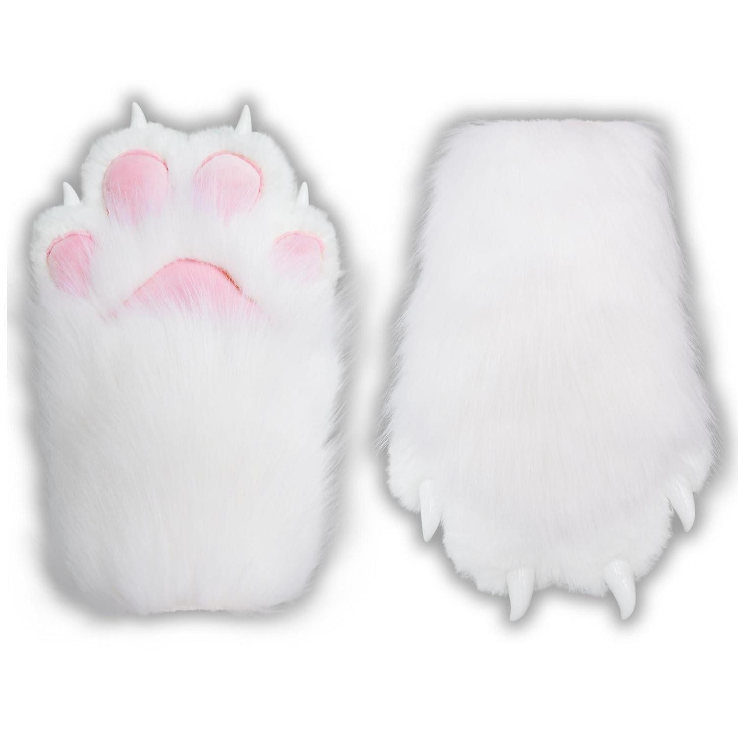 LuxusKollektion Monster-Kostüm Katzenpfoten Handschuhe mit Krallen Weiss