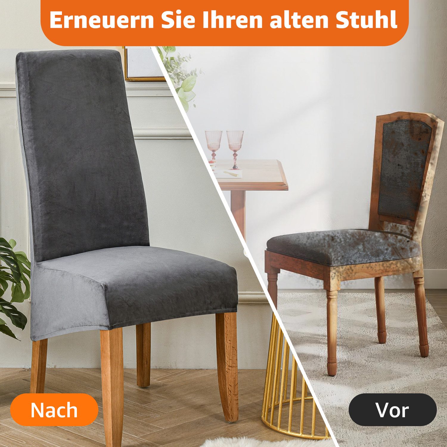Simloveve Stuhlhusse Stuhlhussen Mirofaser Esszimmer Abnehmbare günstig online kaufen