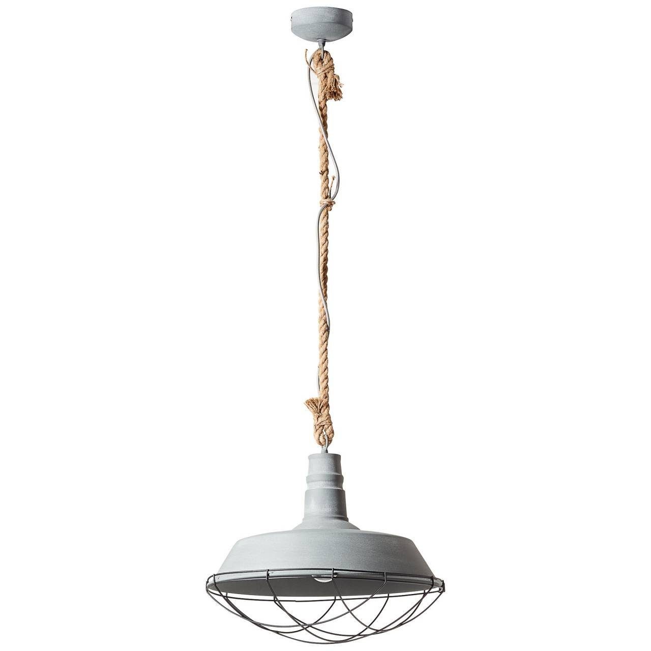 Brilliant Pendelleuchte Rope, Lampe 60W, E27, A60, geeignet Beton grau Rope Pendelleuchte 47cm 1x