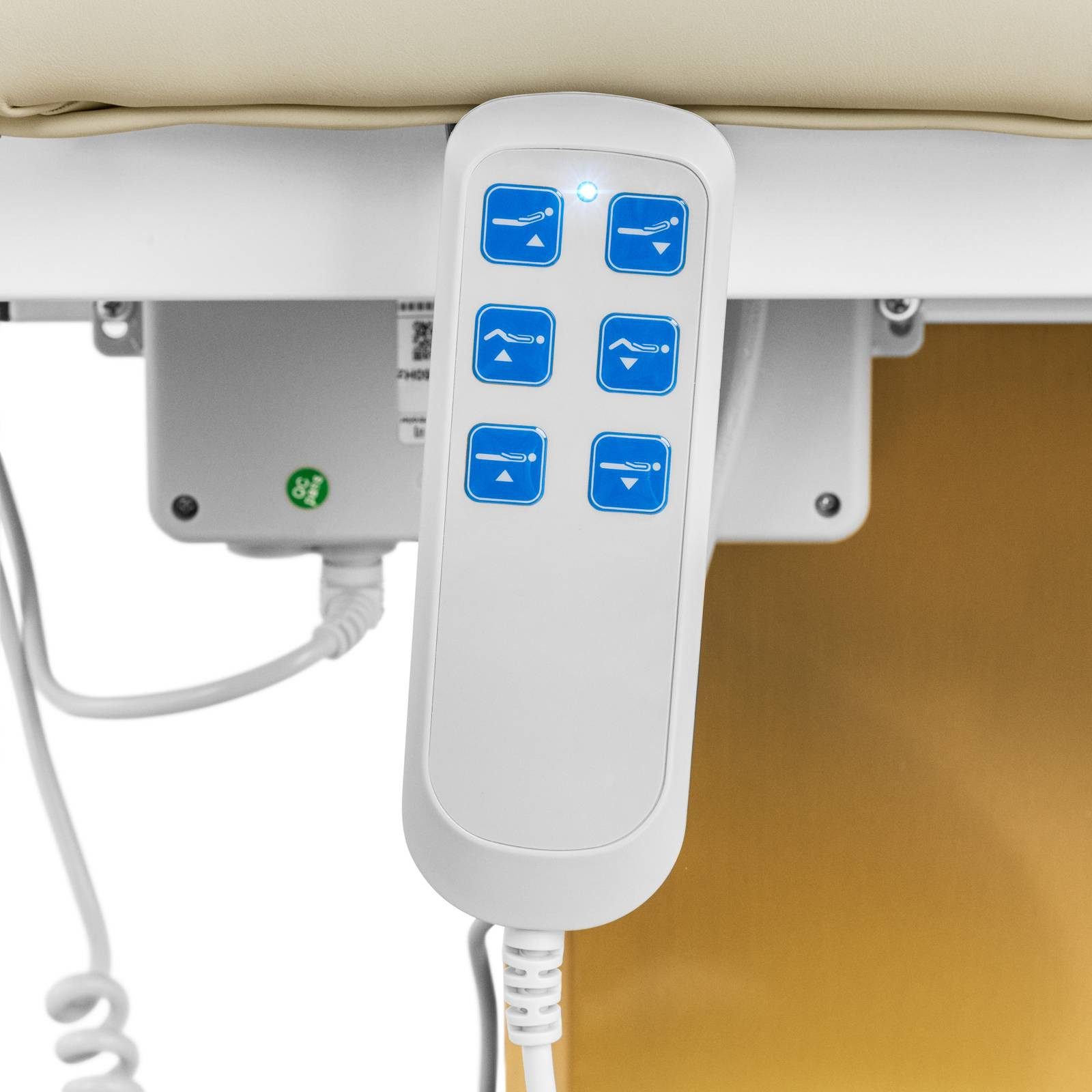 Physa Massageliege Elektrische Kosmetikliege 200 kg Behandlungsliege Massageliege, Creme­far­ben, Golden