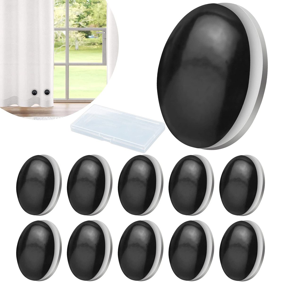 Novzep Duschvorhangklammer 10er-Pack runde magnetische Vorhanggewichte, sta günstig online kaufen