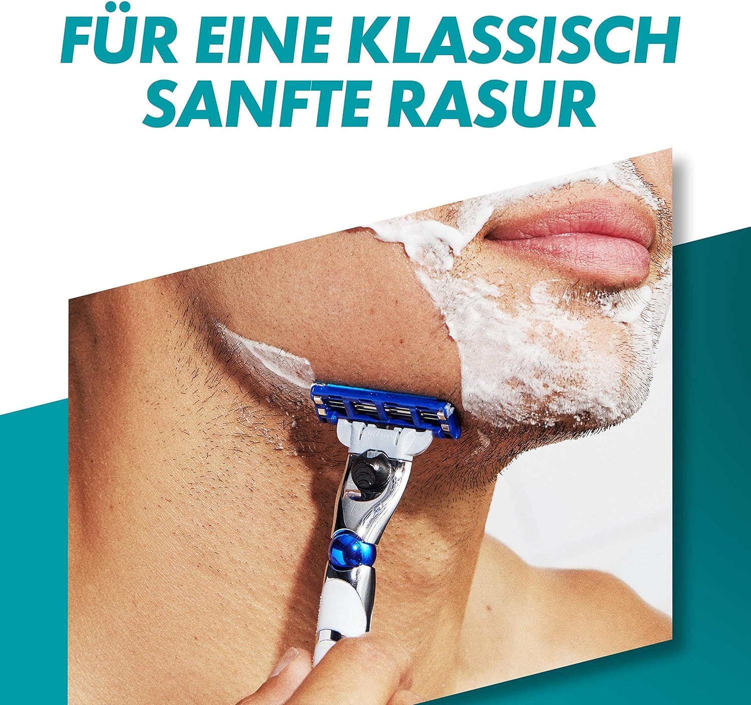 Gillette Rasierklingen Mach3 Turbo Rasurklingen Nassrasierer Ersatzklingen 3-fach-Klinge, 3-tlg., - 24 Klingen, Edelstahl, rostfrei