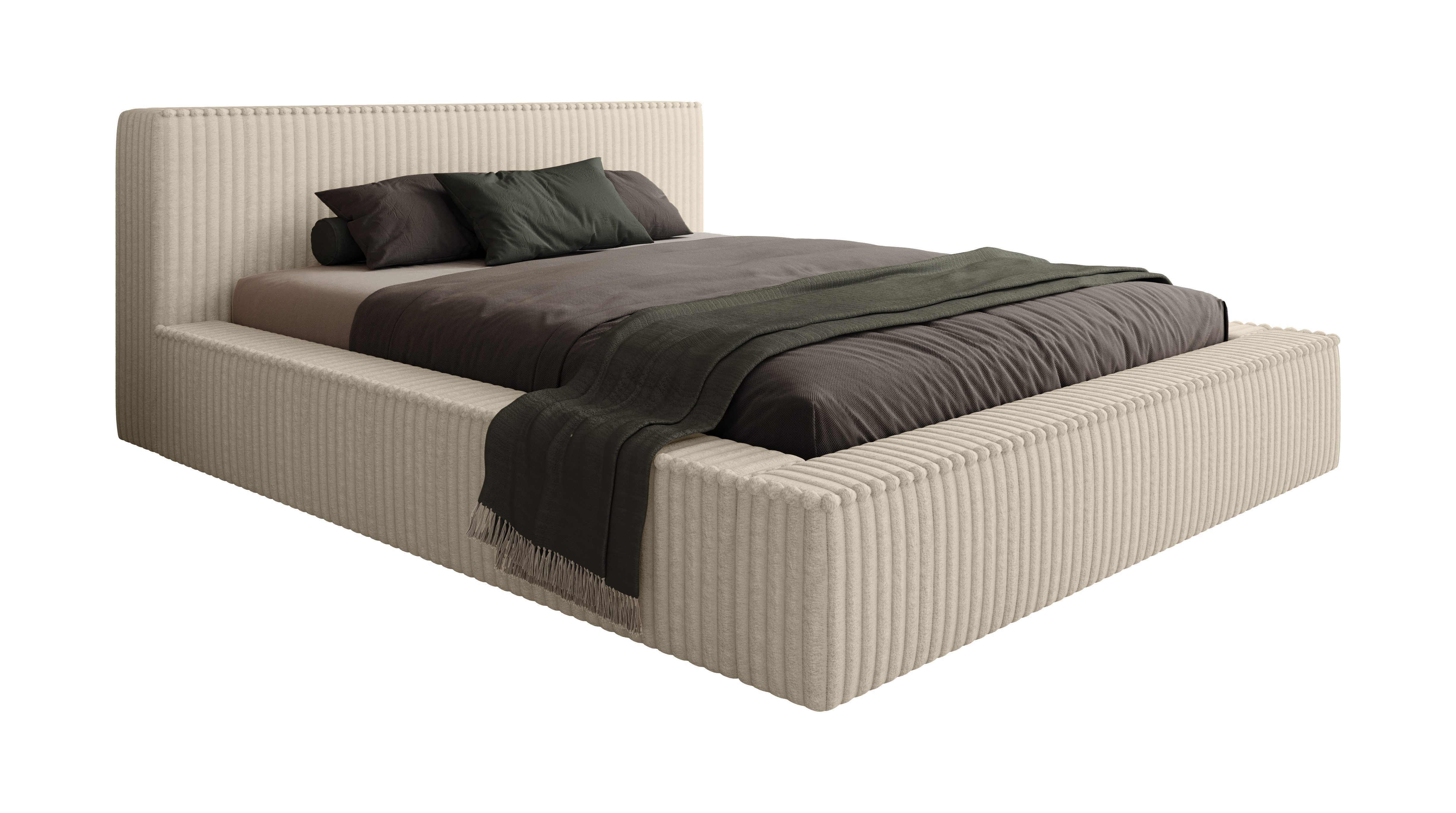 Goldstoff Polsterbett Veloria mit Bettkasten und günstig online kaufen