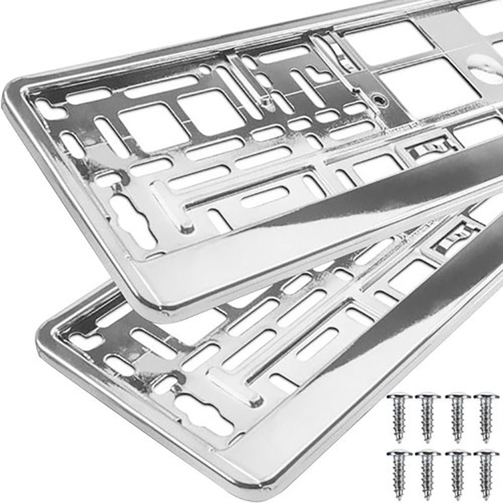 XTROBB Kennzeichenhalter Kennzeichenrahmen 2x UNIVERSAL passt auf alle europäischen Schildern, (2-St)
