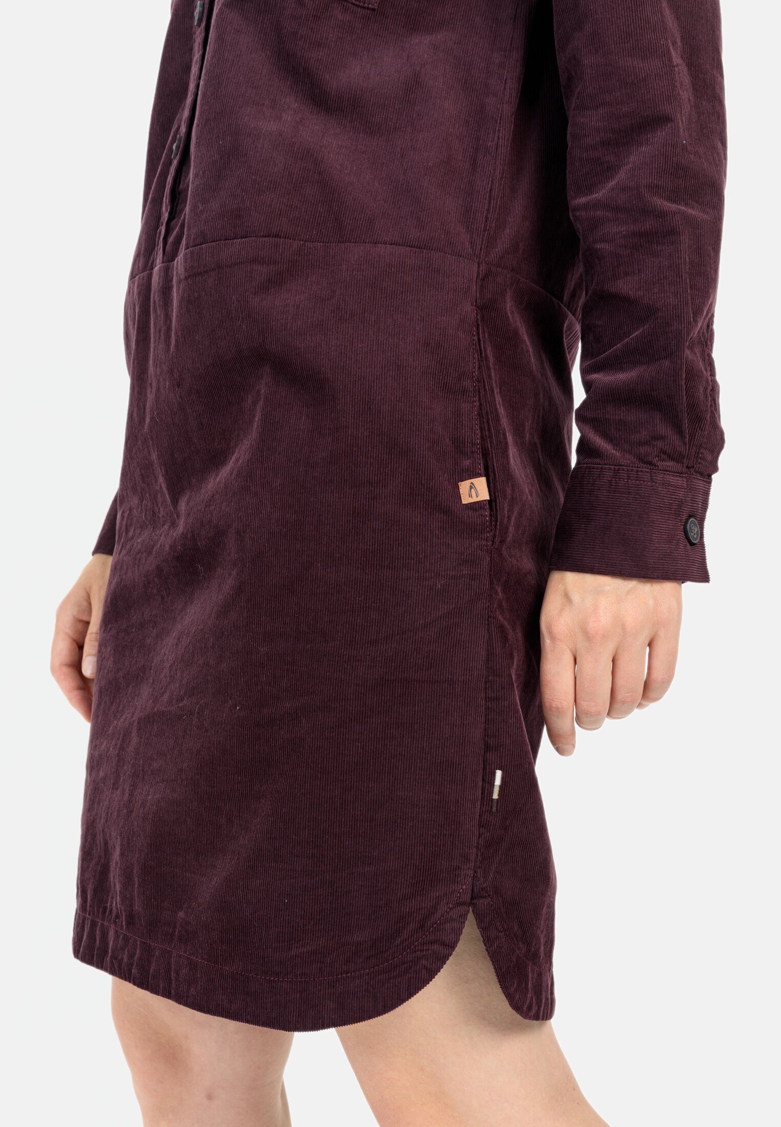 camel active Cordkleid aus reiner Baumwolle Langarm Markenlabel