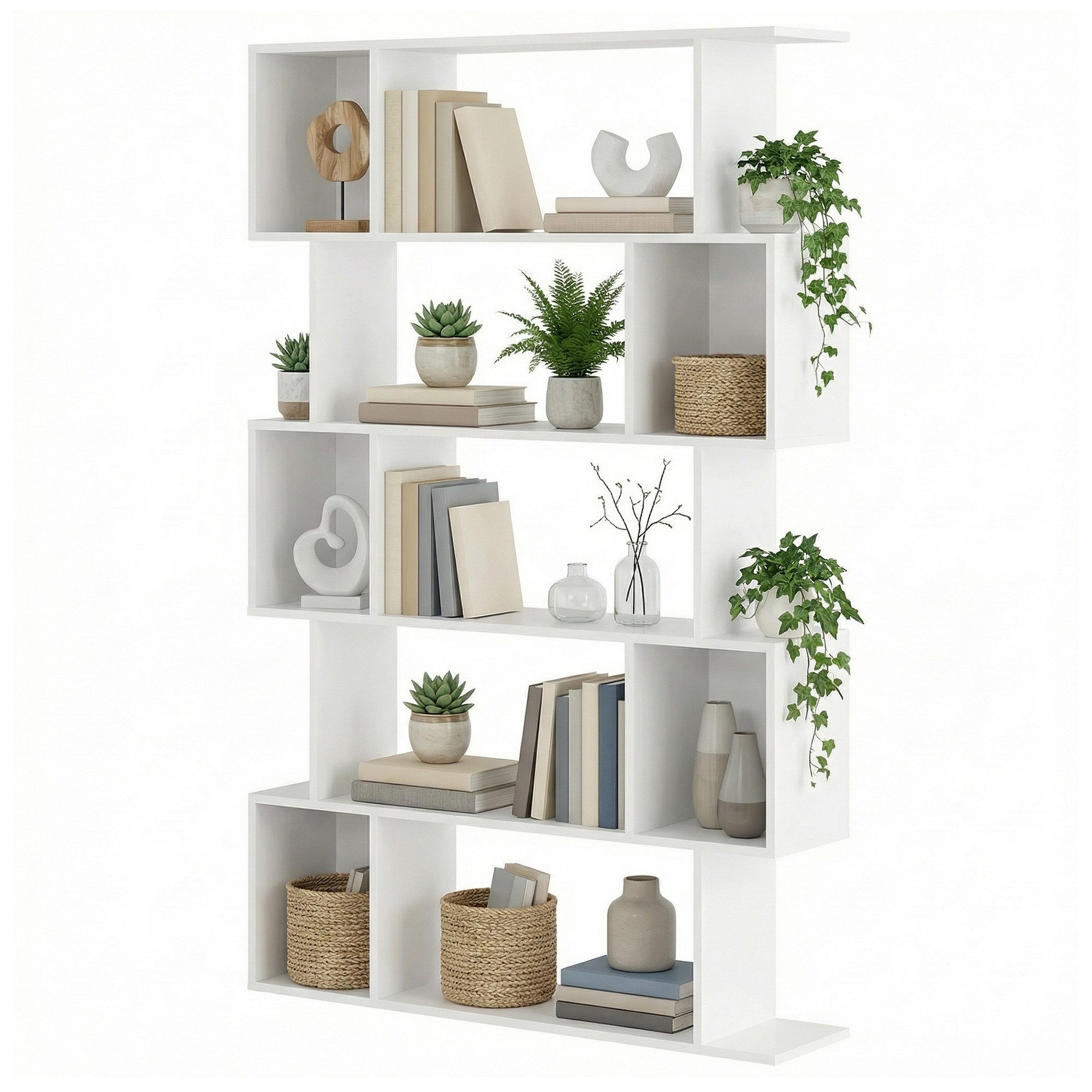 VASAGLE Bücherregal Standregal, für Wohnzimmer, Schlafzimmer, Arbeitszimmer, 1-tlg., 24 x 90 x 159 cm, Aufbewahrungsregal mit offenen Fächern