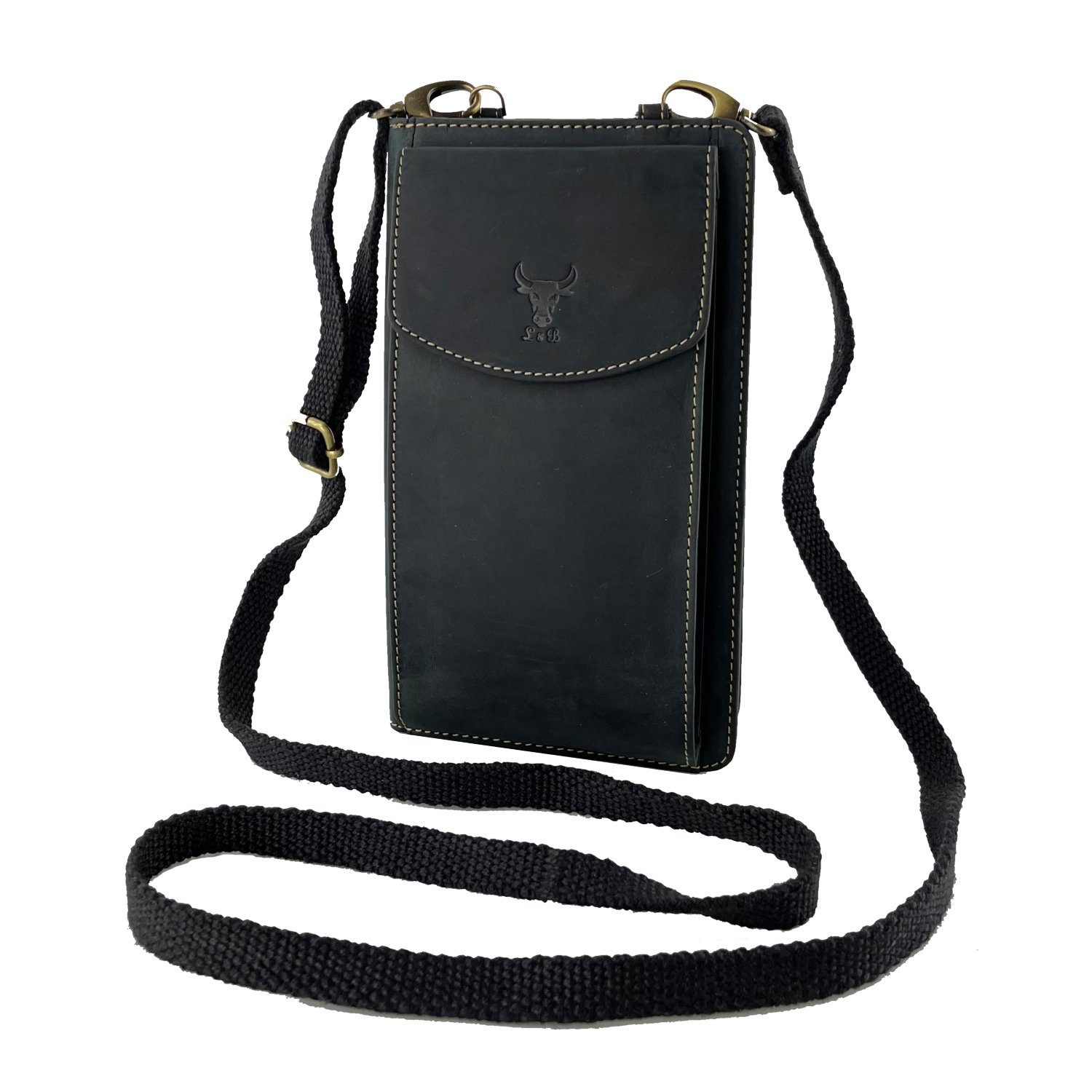 L&B Handytasche >2616< Umhängetasche & Geldbörse Crossbody, Büffelleder