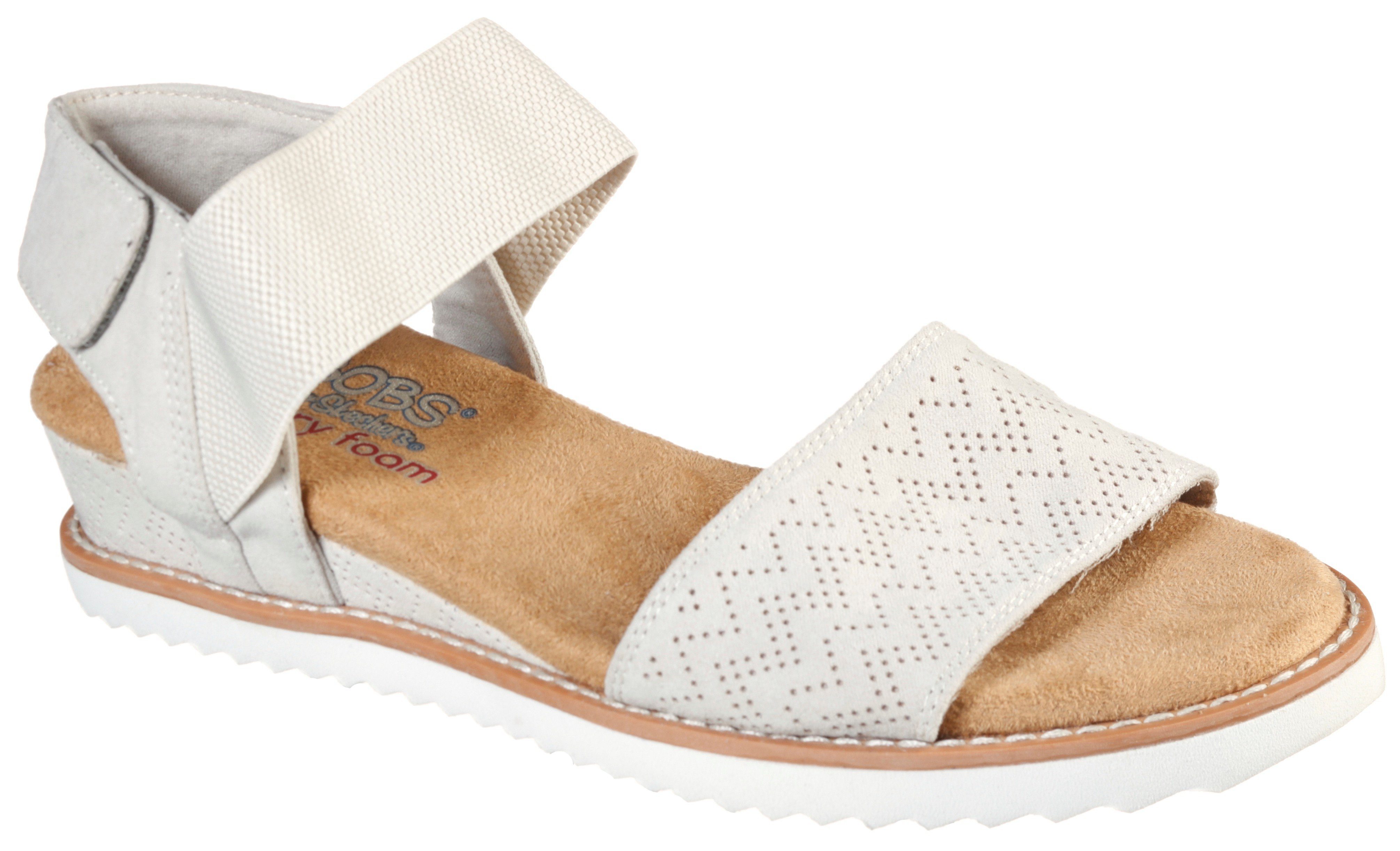 Skechers DESERT Innensohle Keilsandalette KISS offwhite mit gepolsterter