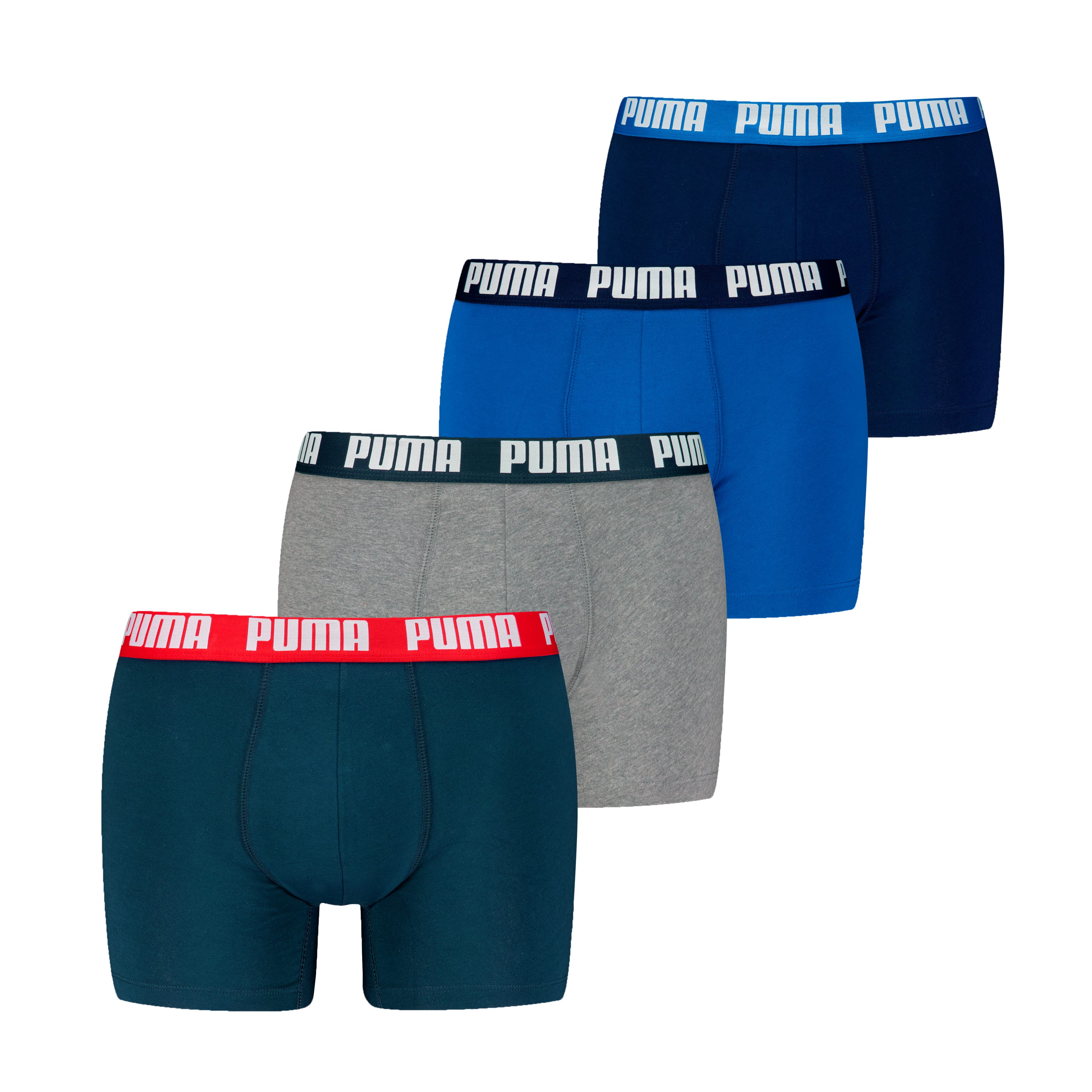 PUMA Боксерские мужские трусы, боксерки PUMA MEN EVERYDAY BOXER 4P ECOM (Packung, 4er Pack) mit breitem Logo-Webbund