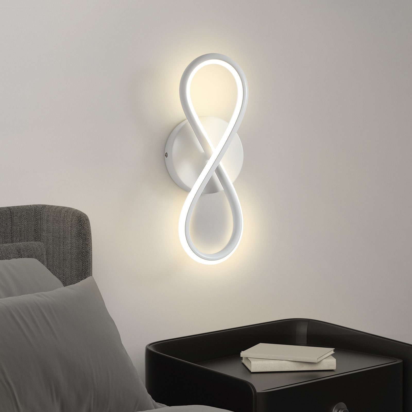 Nettlife LED Wandleuchte Innen Warmweiß Schwarz günstig online kaufen