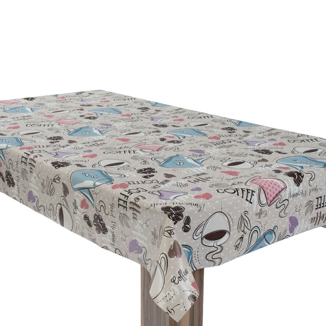 laro Tischdecke Wachstuchtischdecke Coffee Love Pastell PVC Eckig