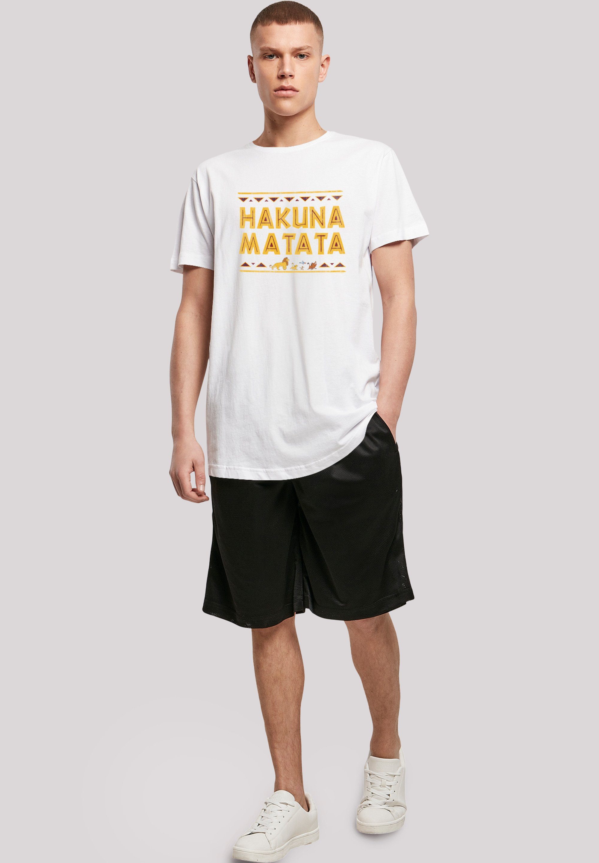 weiß F4NT4STIC König Matata' Print T-Shirt Löwen Hakuna der