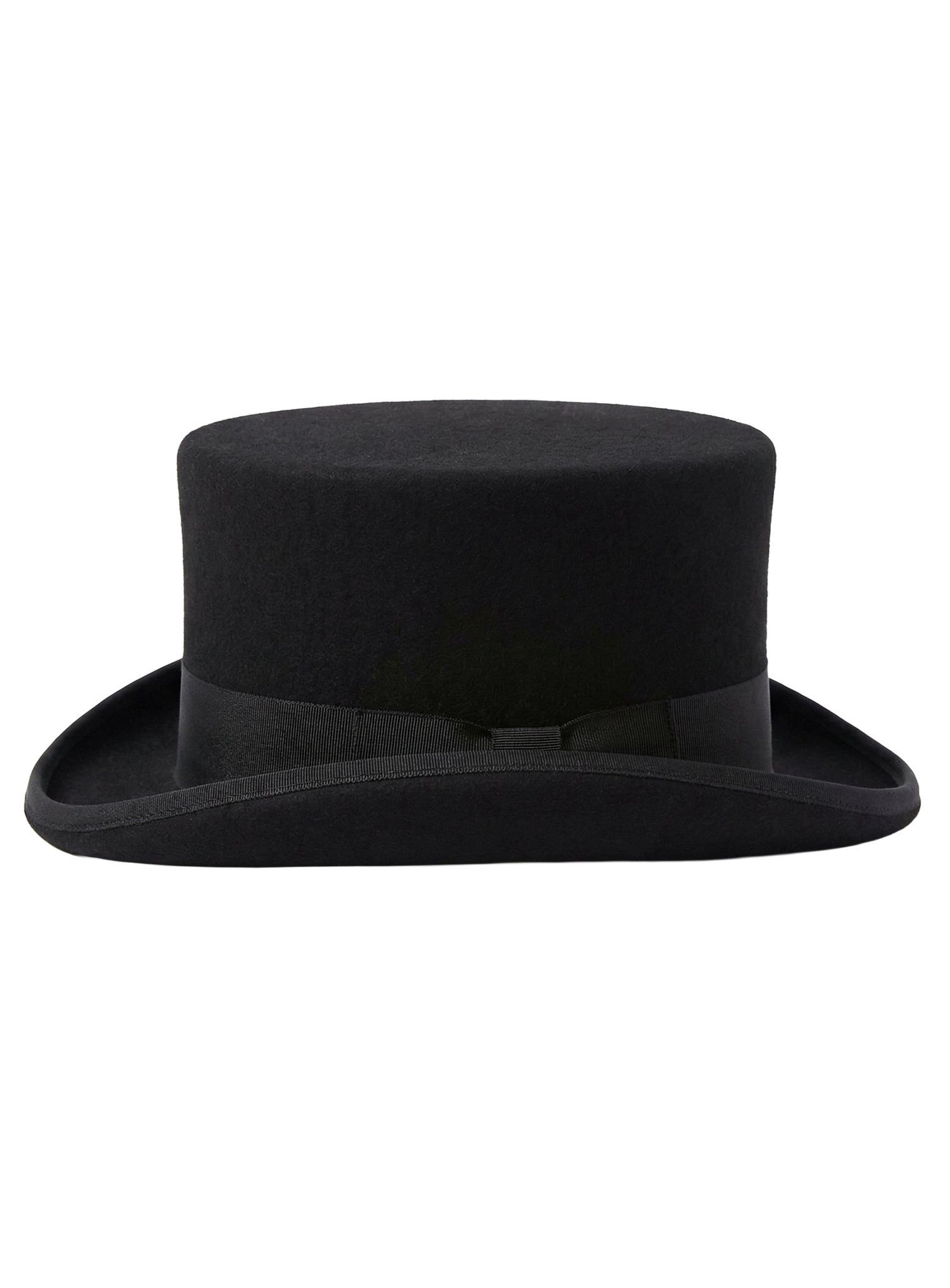 thetru Kostüm Flacher Damenzylinder aus echter Wolle schwarz, Eleganter Damenhut für einen gediegenen Ausritt oder feine Gesellscha
