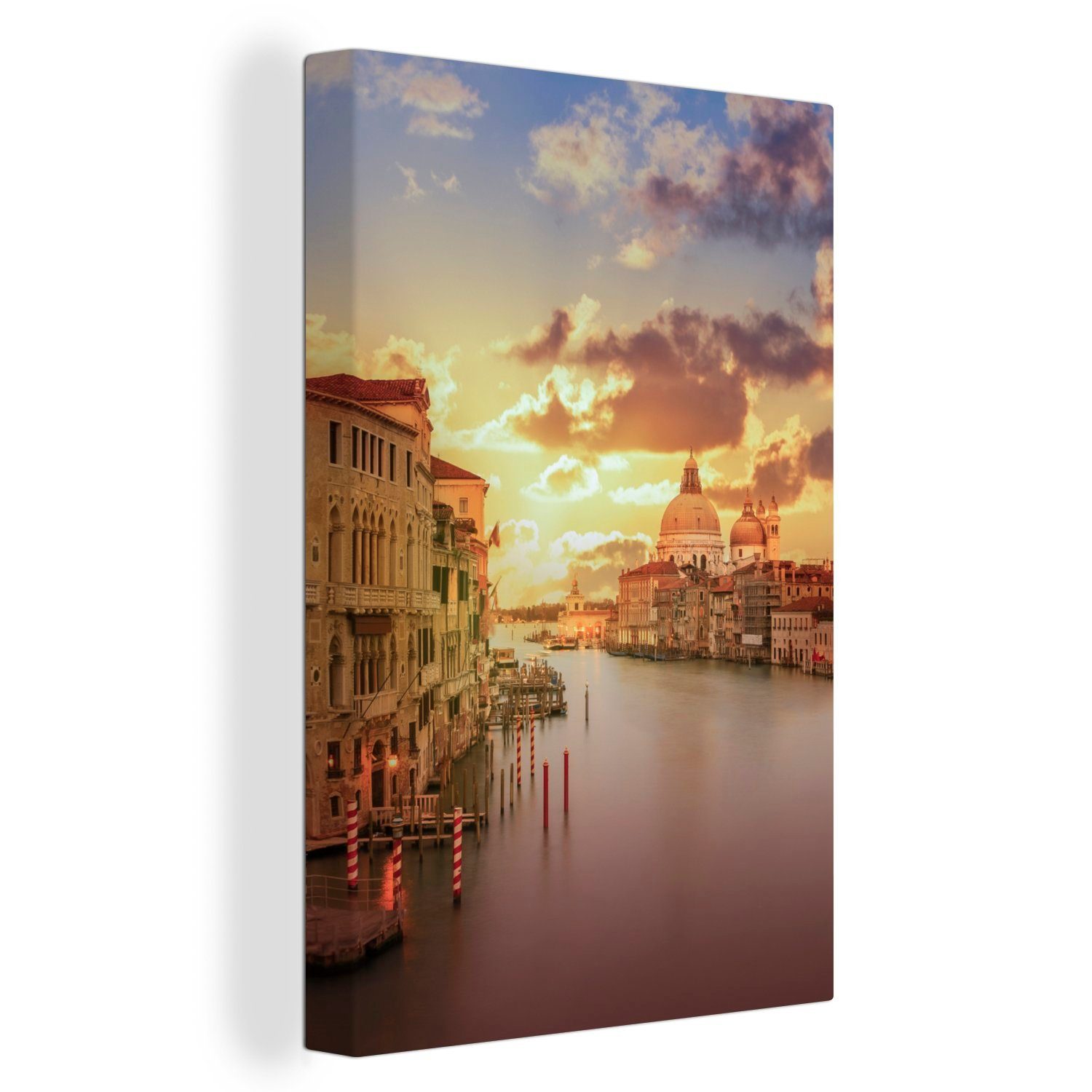 OneMillionCanvasses® Leinwandbild Architektur - Himmel - Venedig - Kanal, (1 St), Leinwandbild fertig bespannt inkl. Zackenaufhänger, Gemälde, 20x30 cm