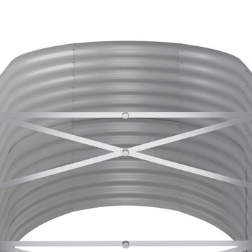 furnicato Hochbeet Pulverbeschichteter Stahl 152x80x68 cm Grau