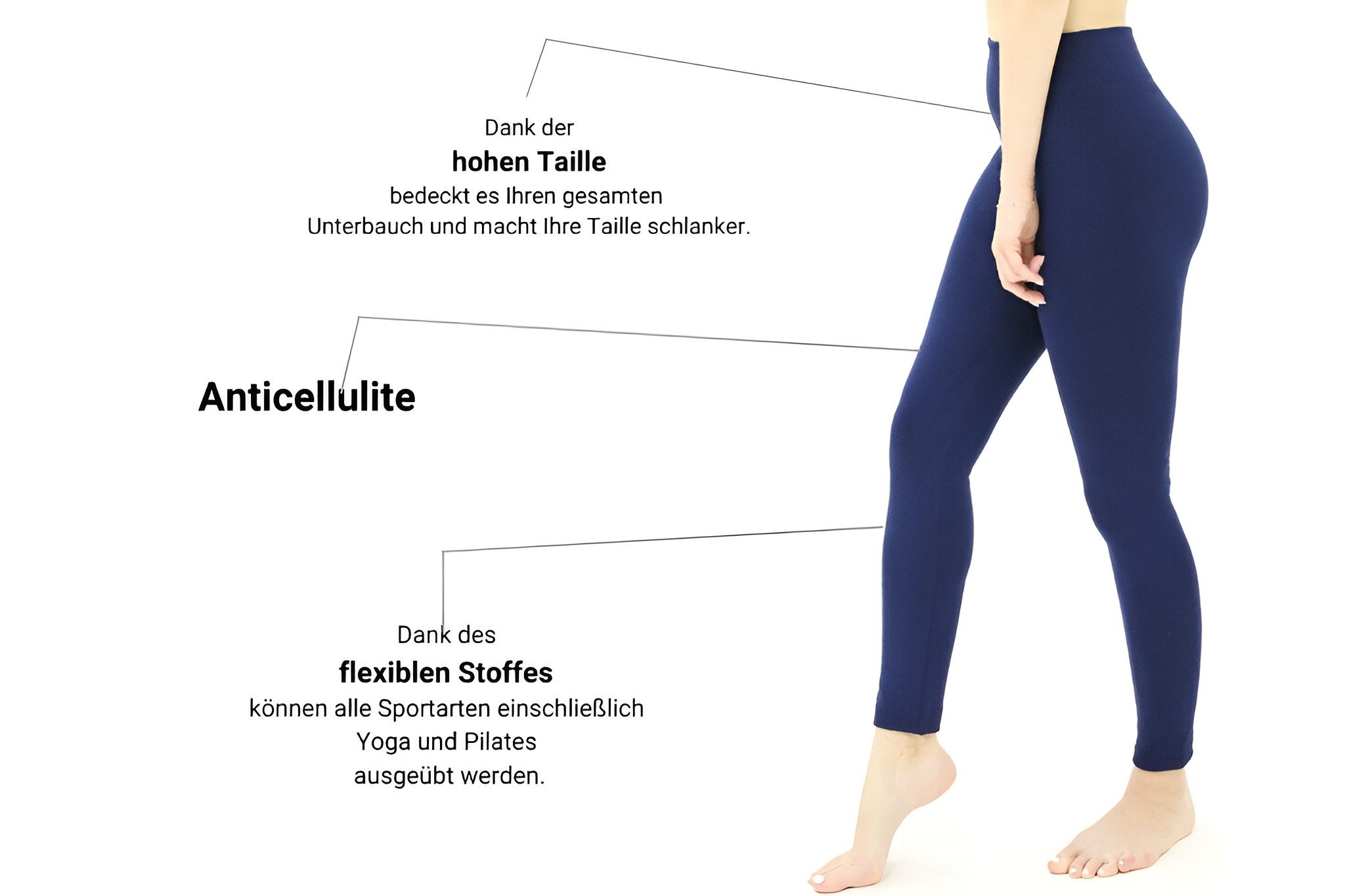 Leggings Park Thermoleggings Damen Gefüttert Winter Thermo Leggings, Einheitsgröße, Hoher Bund (Elastisches Stretch-Material für optimale Bewegungsfreiheit, 1-tlg., High-Waist-Design sorgt für perfekten Sitz und Komfort) Shaping-Effekt & Anti-Cellulite-Funktion für eine schöne Silhouette