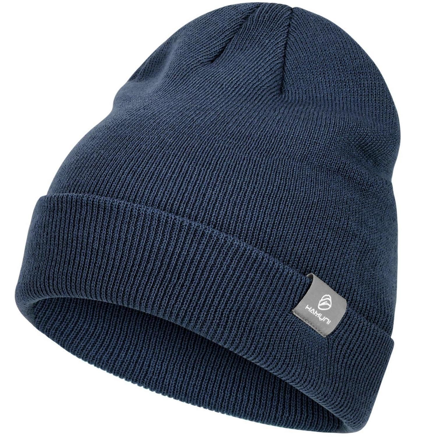 Strickmütze Beanie Mütze Herren Damen Unisex Strickmütze Acryl Blau