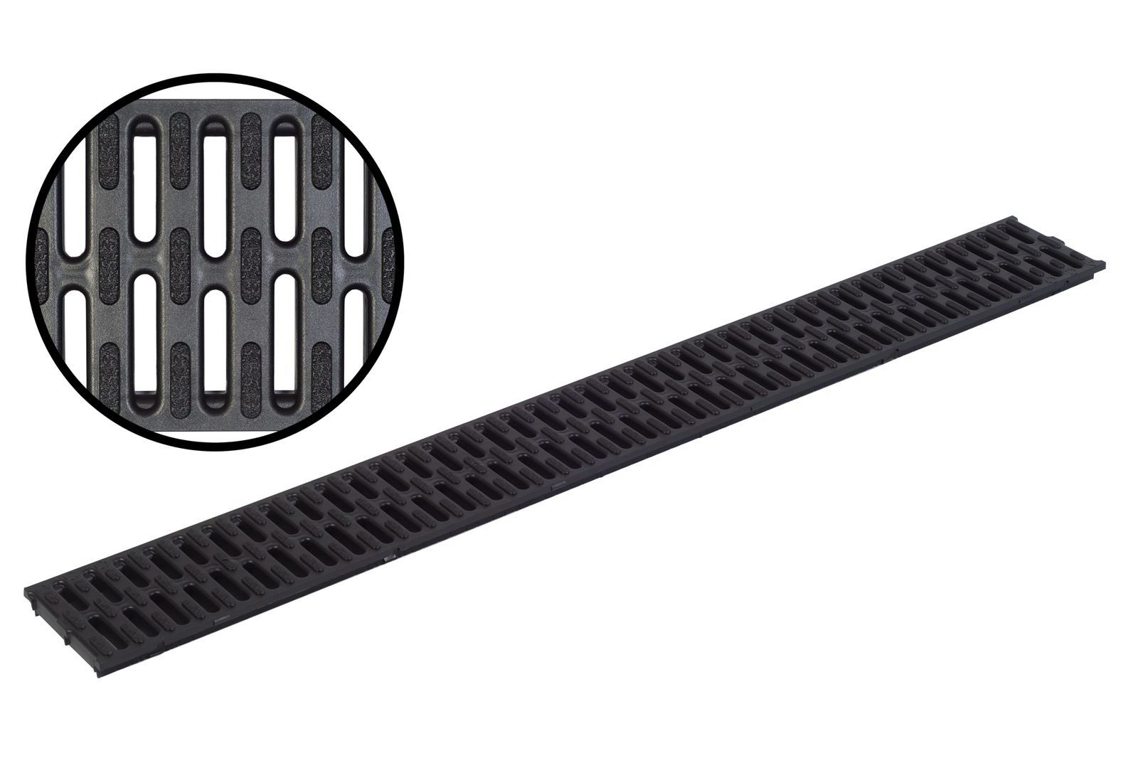 Entwässerungsrinne Stegrost Microgrip Kunststoff Länge: 100 cm - Breite: 11,8 cm