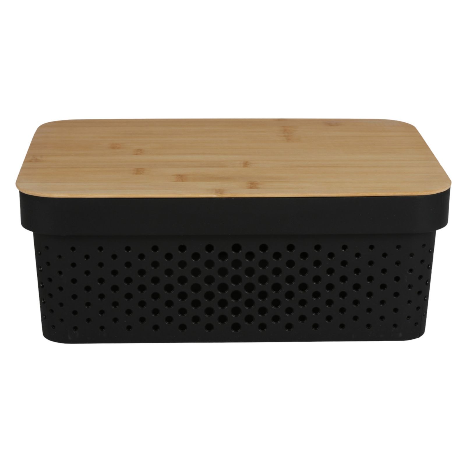 BURI Aufbewahrungsbox 12x Aufbewahrungsbox + Bambusdeckel 11L Aufbewahrungskiste Allzweckbox