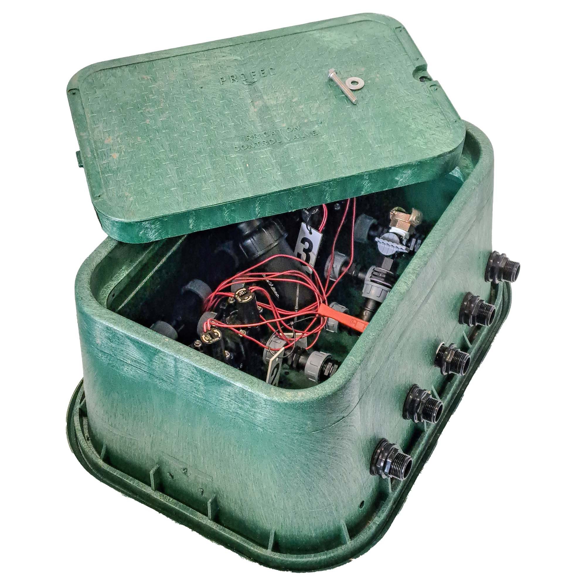 Hunter Bewässerungssystem Verteilerkasten Ventilkasten mit 4 Ventilen 24 V, 1 Zoll (DN 25)