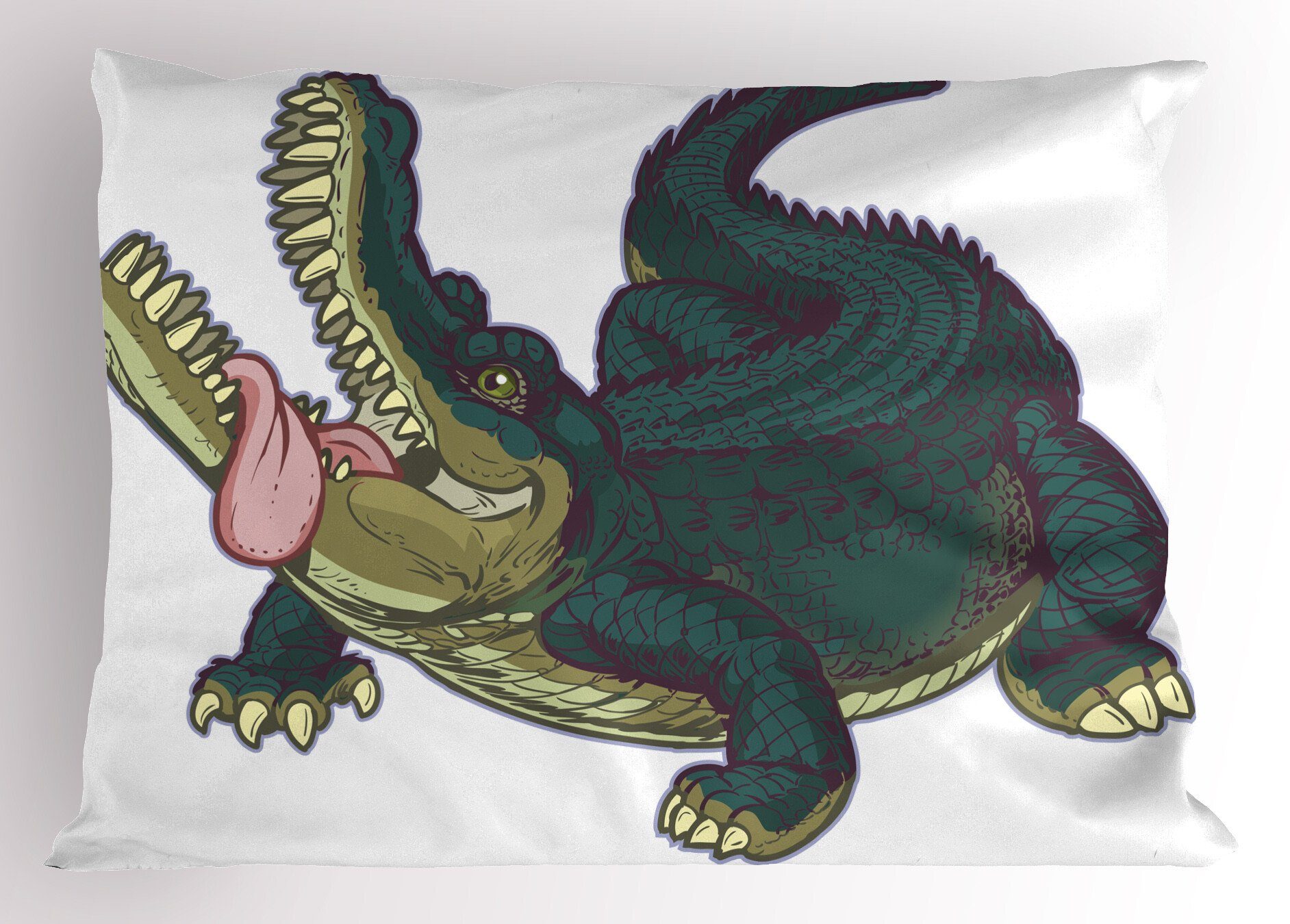 Kissenbezüge Dekorativer Standard King Size Gedruckter Kissenbezug, Abakuhaus (1 Stück), Krokodil Grafische wilde Alligator