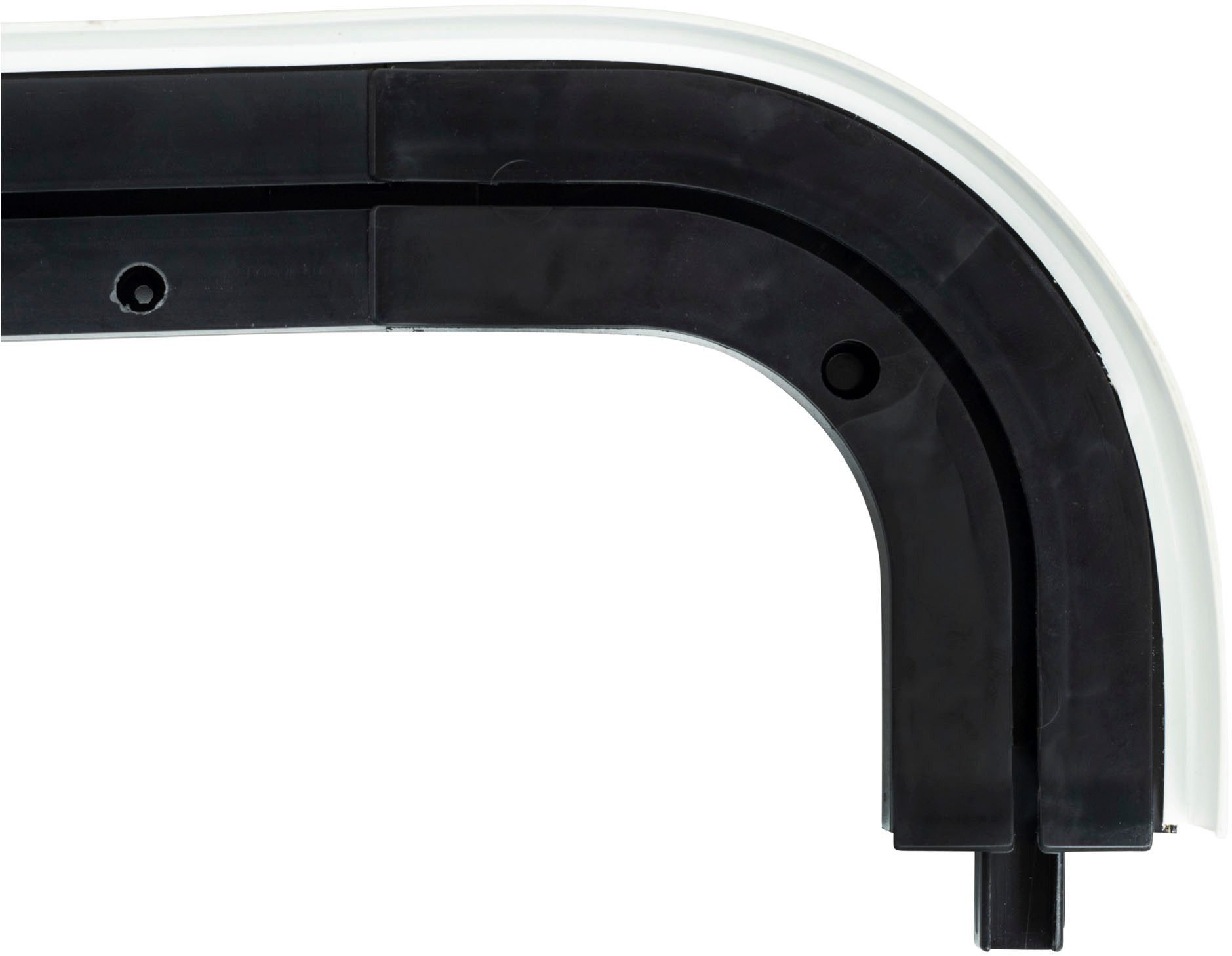 SN DECO GROUP Vorhangschiene SH1, 1-läufig, Fixmaß, mit Bohren, verschraubt, Kunststoff, Set 1-läufig,inkl. Rundbögen, Blende 5 cm, vorgebohrt, Innenlauf