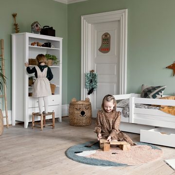 Hoppekids Kinderkleiderschrank HANS-Schrank inkl. 3 Einlegeböden und 2 Schubladen weiß 87x42,5 cm