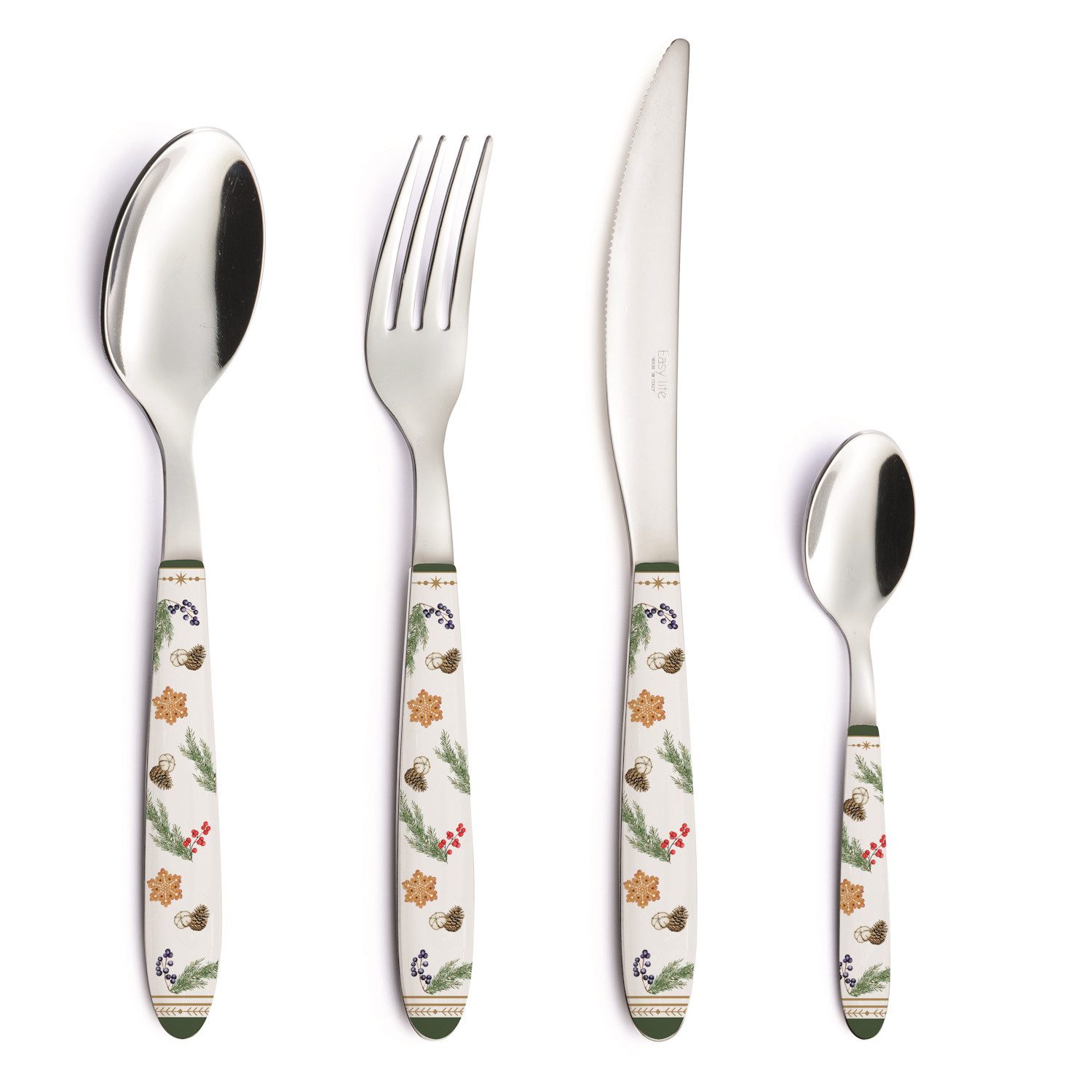 EasyLife Besteck-Set White Forest, Stahl, Höhe: cm, Farbe: Mehrfarbig, Motiv: Winterwald