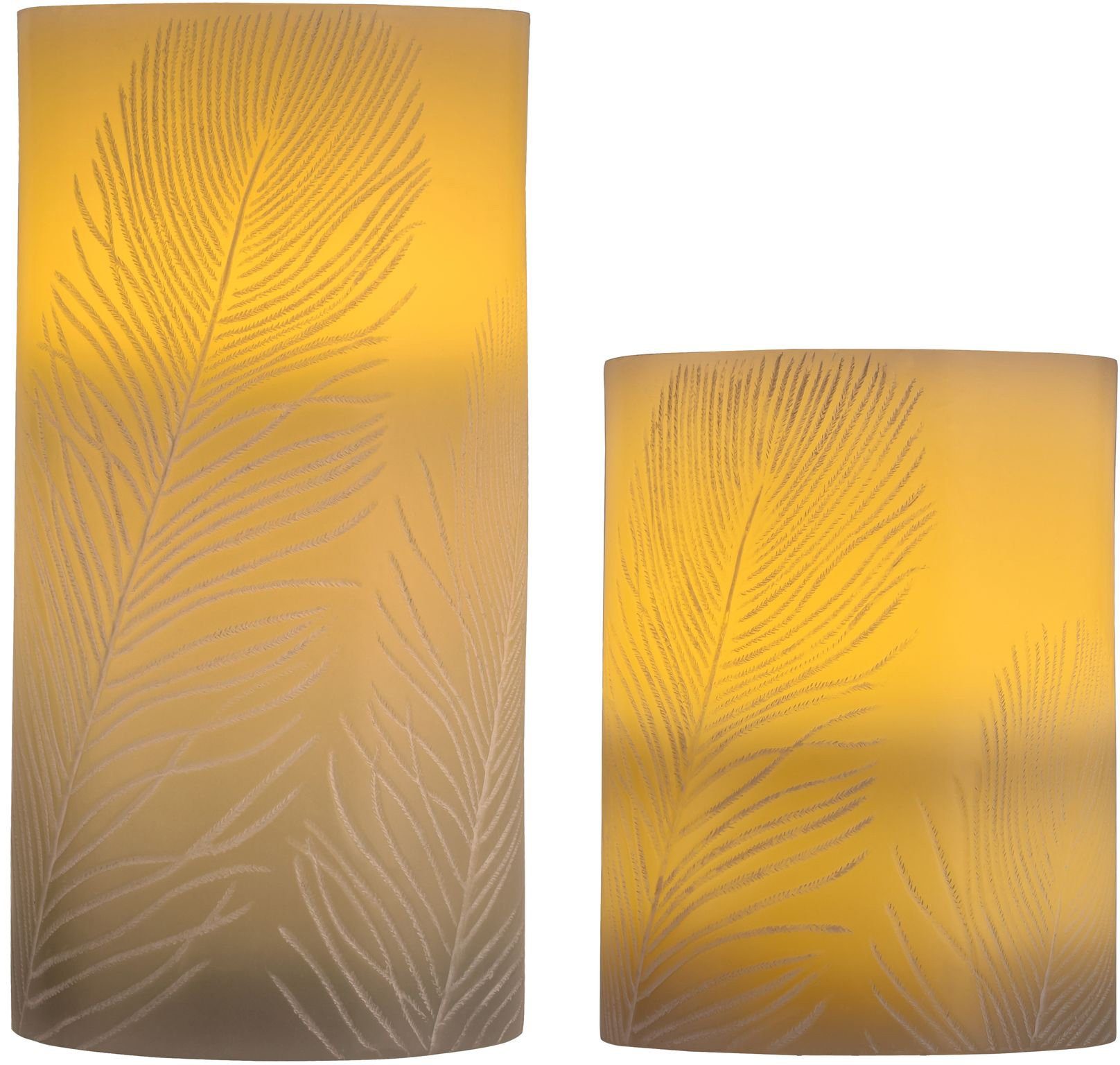 LED Dekolicht LED-Kerze Cosy Feather, 2er Set