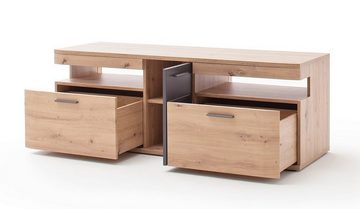 MCA furniture Wohnwand Wohnwand Anbauwand Cortona, Balkeneiche / anthrazit, 4-teilig, LED, (4-St)