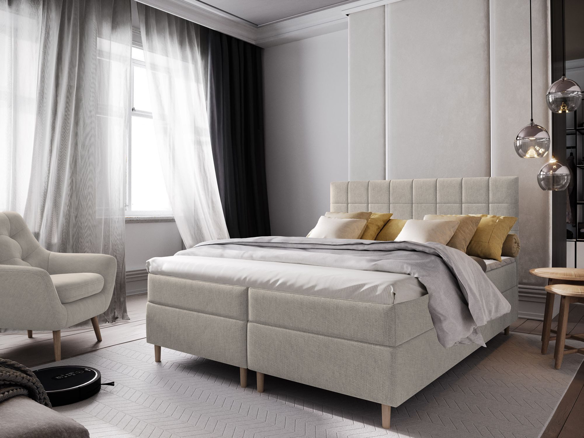 Masseno Boxbett IBIZA 160x200 cm mit Bonell Matratze und Topper günstig online kaufen