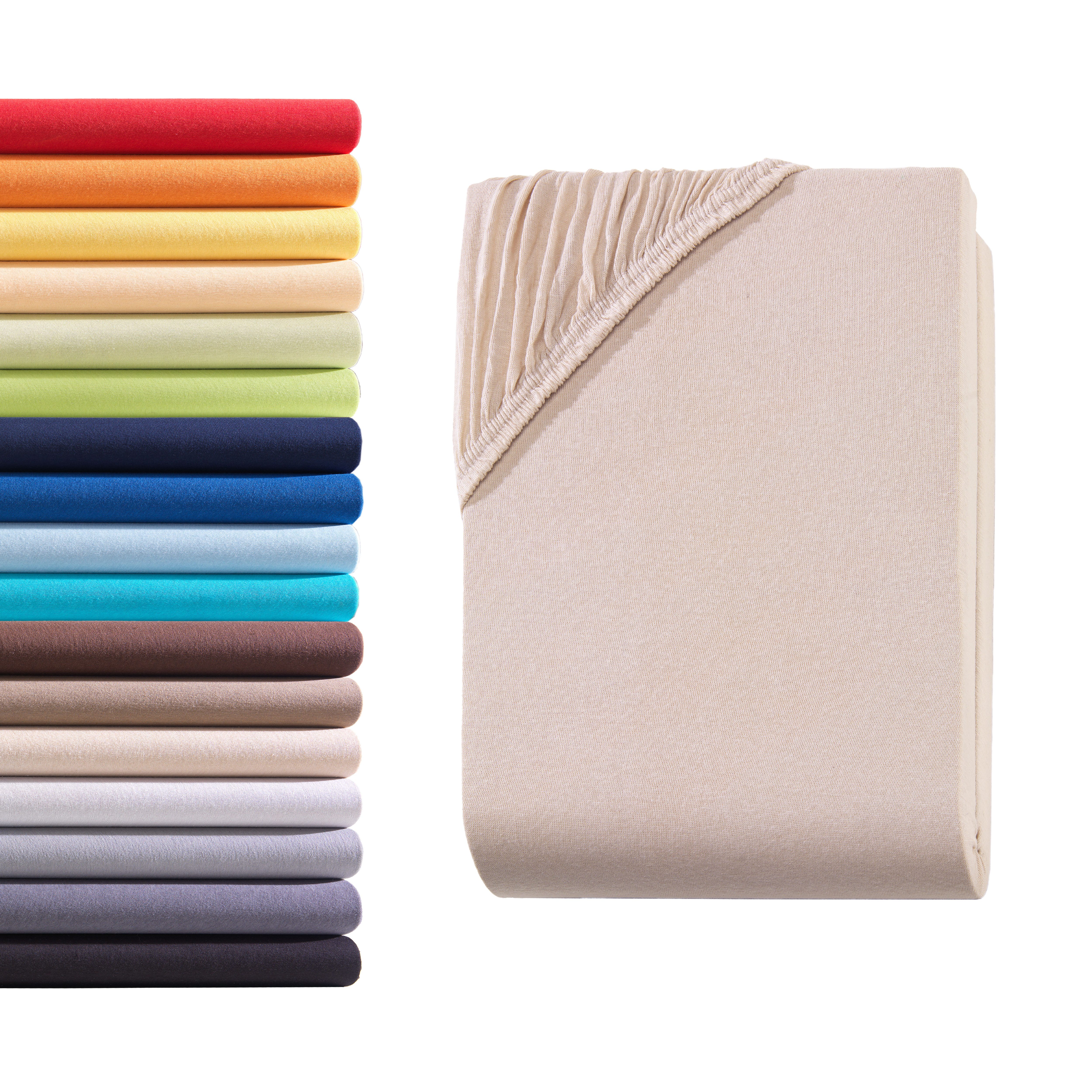 Hometex Premium Textiles Spannbettlaken Jersey Spannbettlaken 100% Baumwoll günstig online kaufen