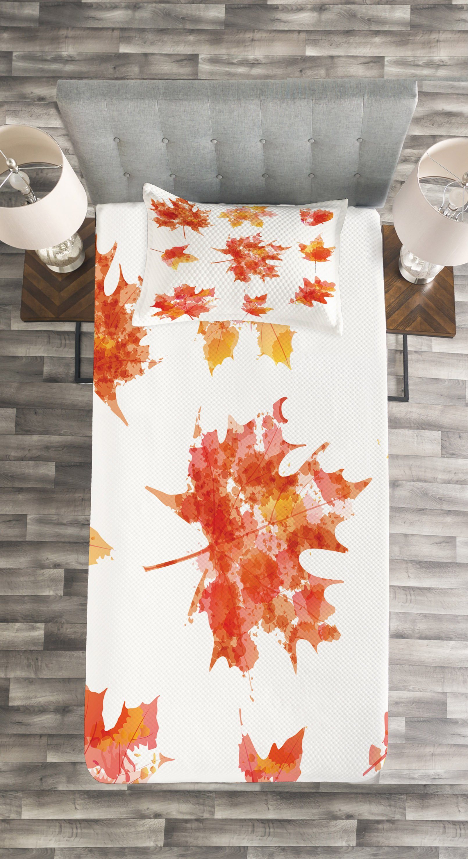 Maple Set Laub Waschbar, Canadian Blätter Tagesdecke Kissenbezügen Abakuhaus, mit