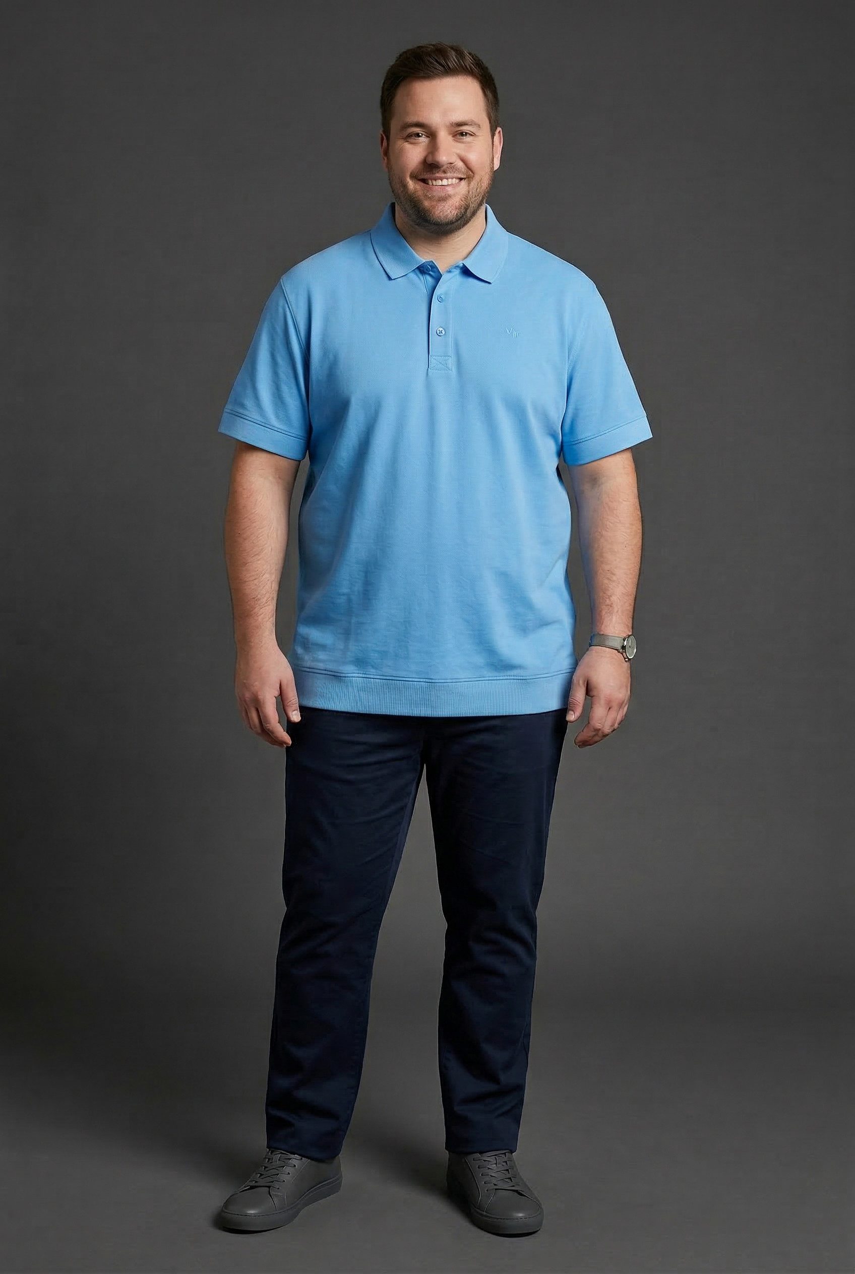Man's World Plus Poloshirt auch in Grosse Größen bis Gr. 7XL Bauch-Fit Regular Fit Passform, Kurzarm, unifarben, aus Piqué-Material