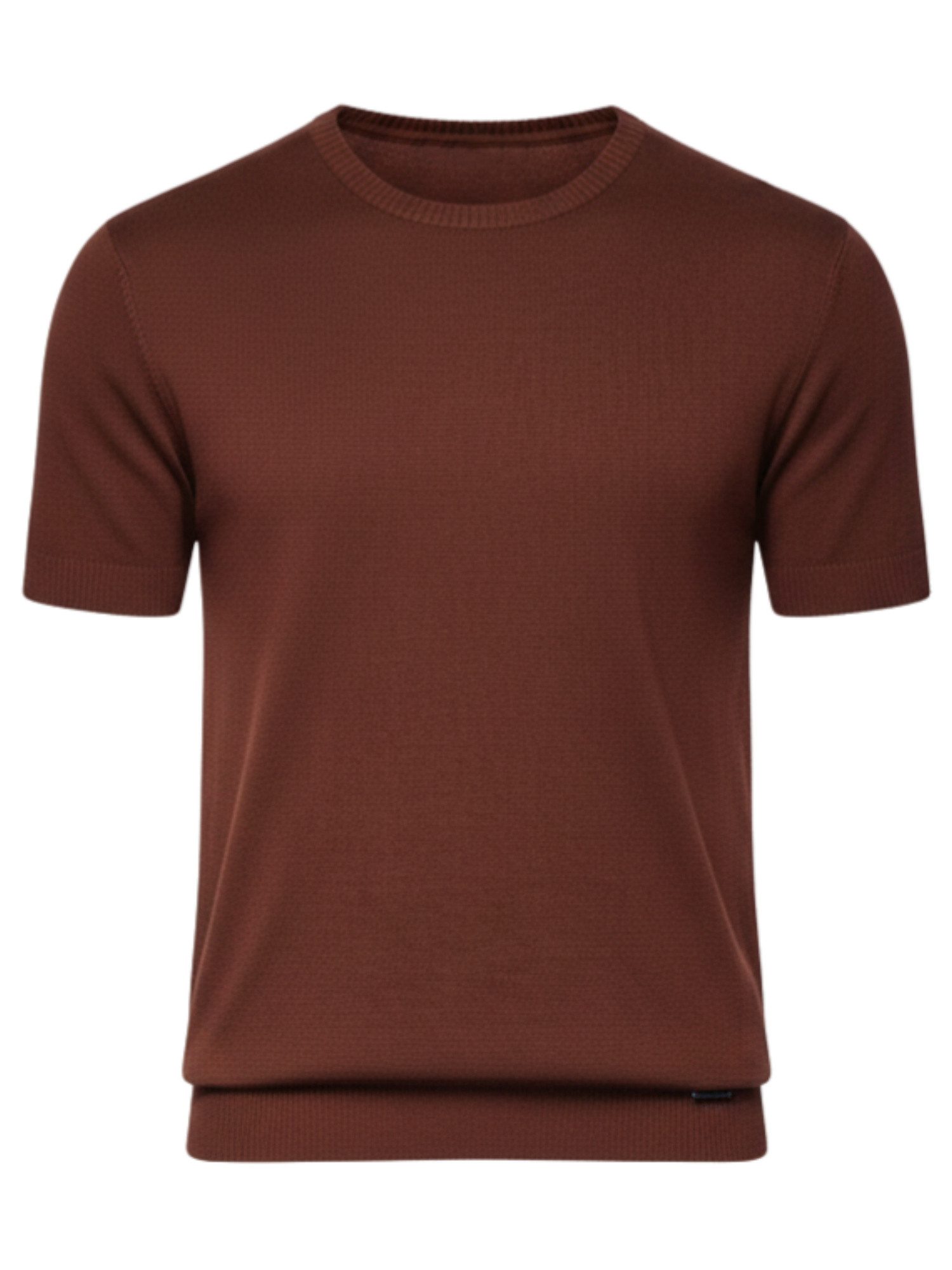 OMBRE T-Shirt Klassisches Herren-T-Shirt aus Strick mit Rippenbündchen