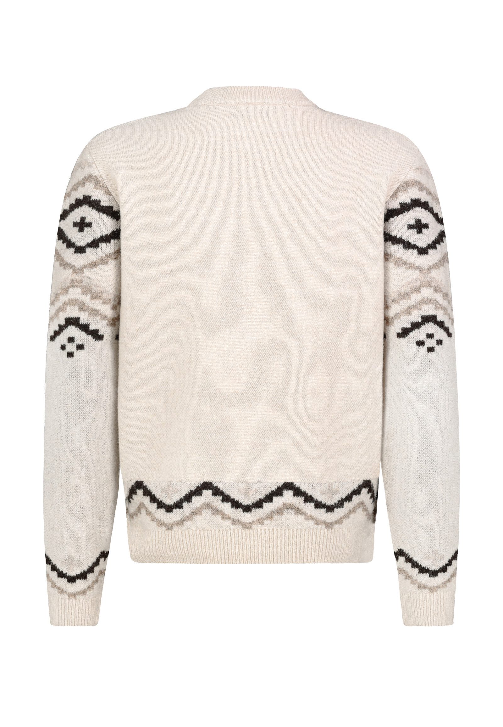 Eight2Nine Strickpullover Herren Jacquard Pullover Strick langarm Pullover langarm, Rundhalsausschnitt