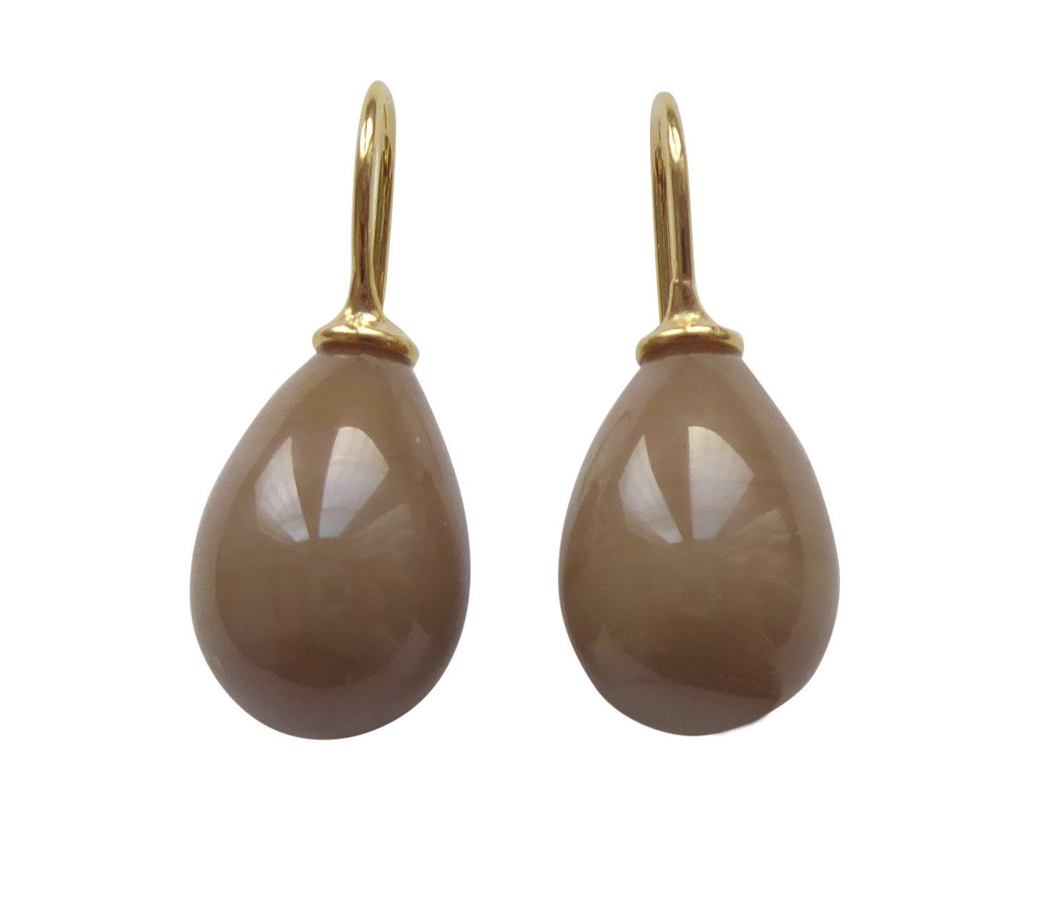 Paar Ohrhänger Lea taupe gold-platt. edel elegant zeitlos klassisch