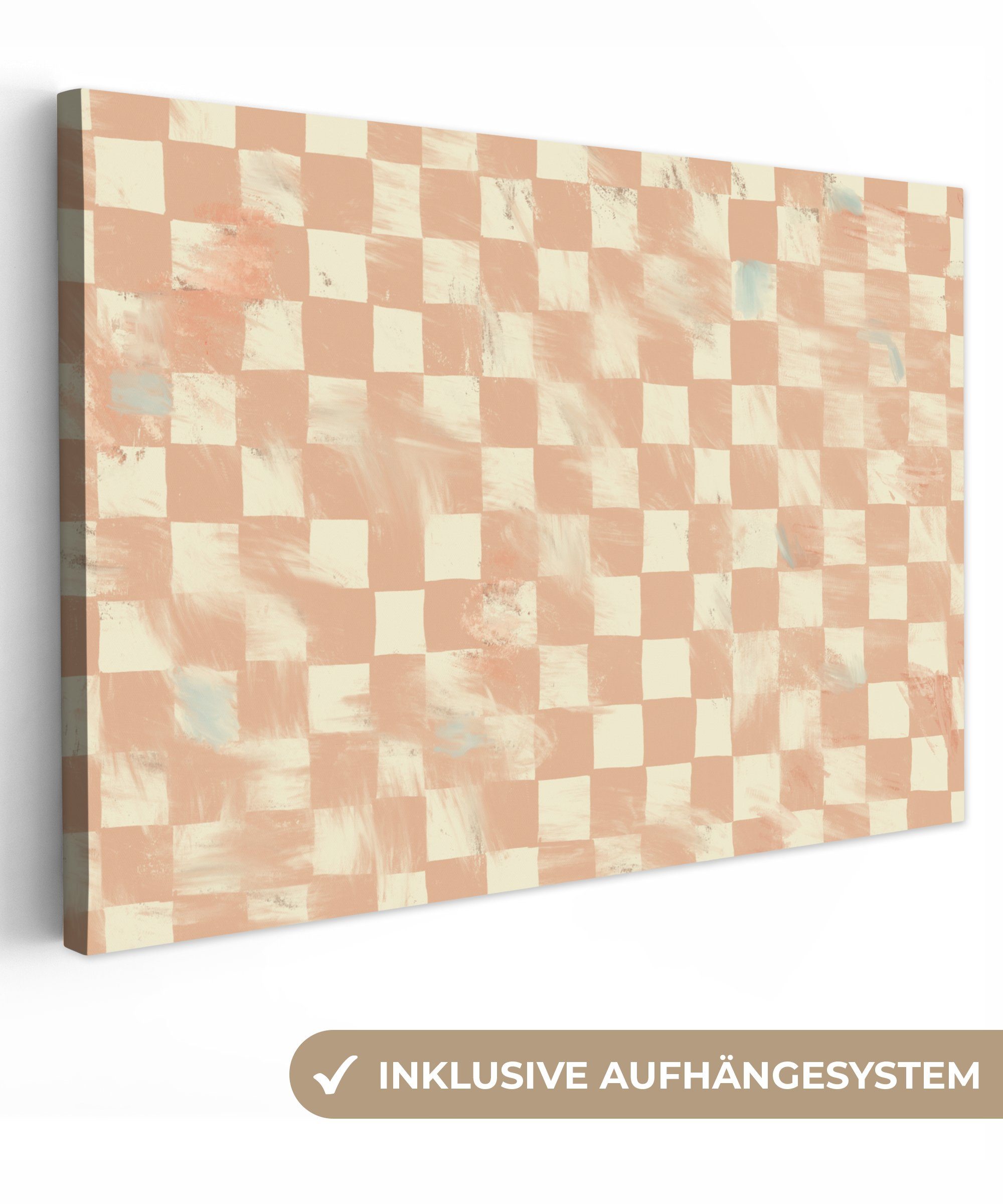 OneMillionCanvasses® Leinwandbild Beige - Muster - Modern, (1 St), Wandbild Leinwandbilder, Aufhängefertig, Wanddeko, 30x20 cm