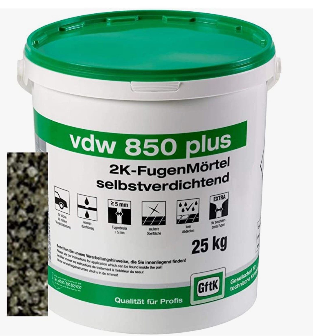 GftK Fugenmörtel VDW 850 Plus Fugenmörtel, Basalt, 25 Kg