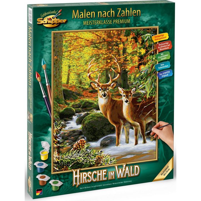 Schipper Malen nach Zahlen Meisterklasse Premium - Hirsche im Wald Made in Germany
