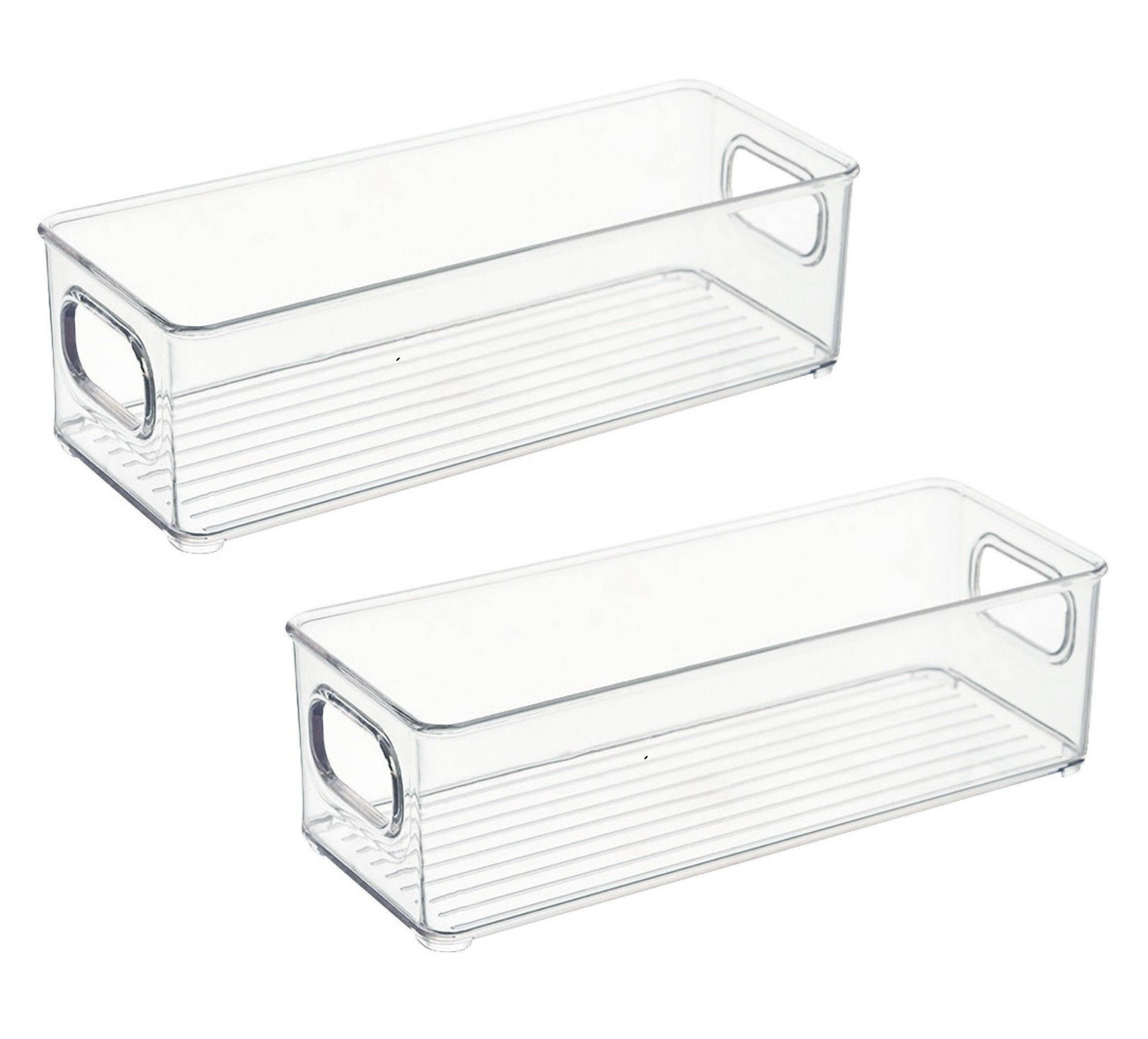 BAYLI Pizzaschneider 2er Set Kühlschrank Organizer Stapelbar, 255x10x75 mm Aufbewahrungsbox