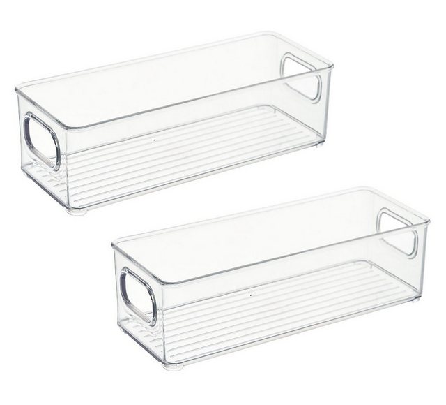 BAYLI Korbeinsatz 2er Set Kühlschrank Organizer Stapelbar, 255x10x75 mm Aufbewahrungsbox