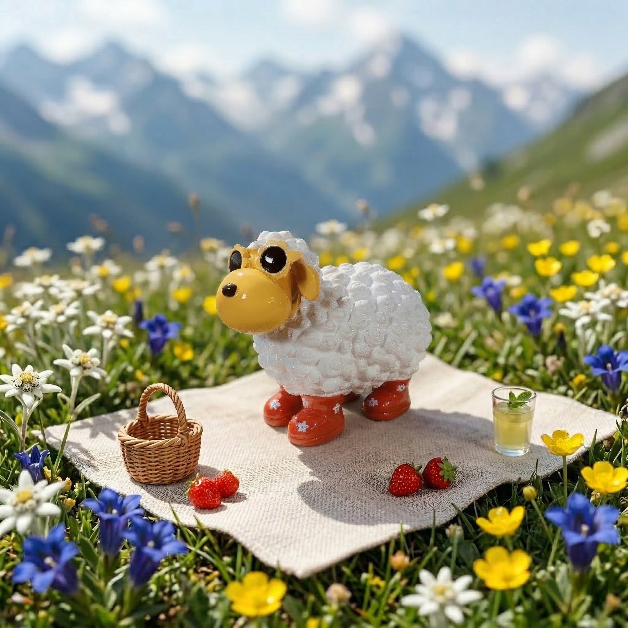 colourliving Tierfigur Gartenfigur »Schaf mit Blumenbrille«, bunte Dekofigur (1 St), Kombiniere verschiedene Farbvarianten – Bild 2 von 5