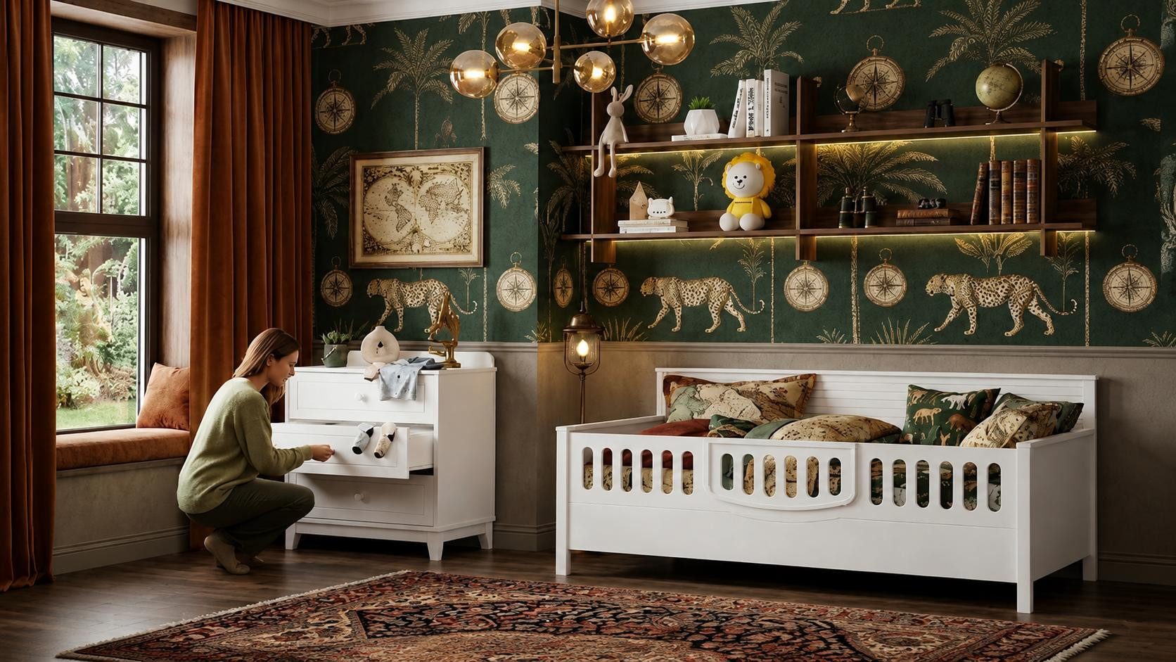 JVmoebel Schubkastenkommode Moderner weißer Dreischubladen-Kommode für stilvolles Kinderzimmer, Made in Europa