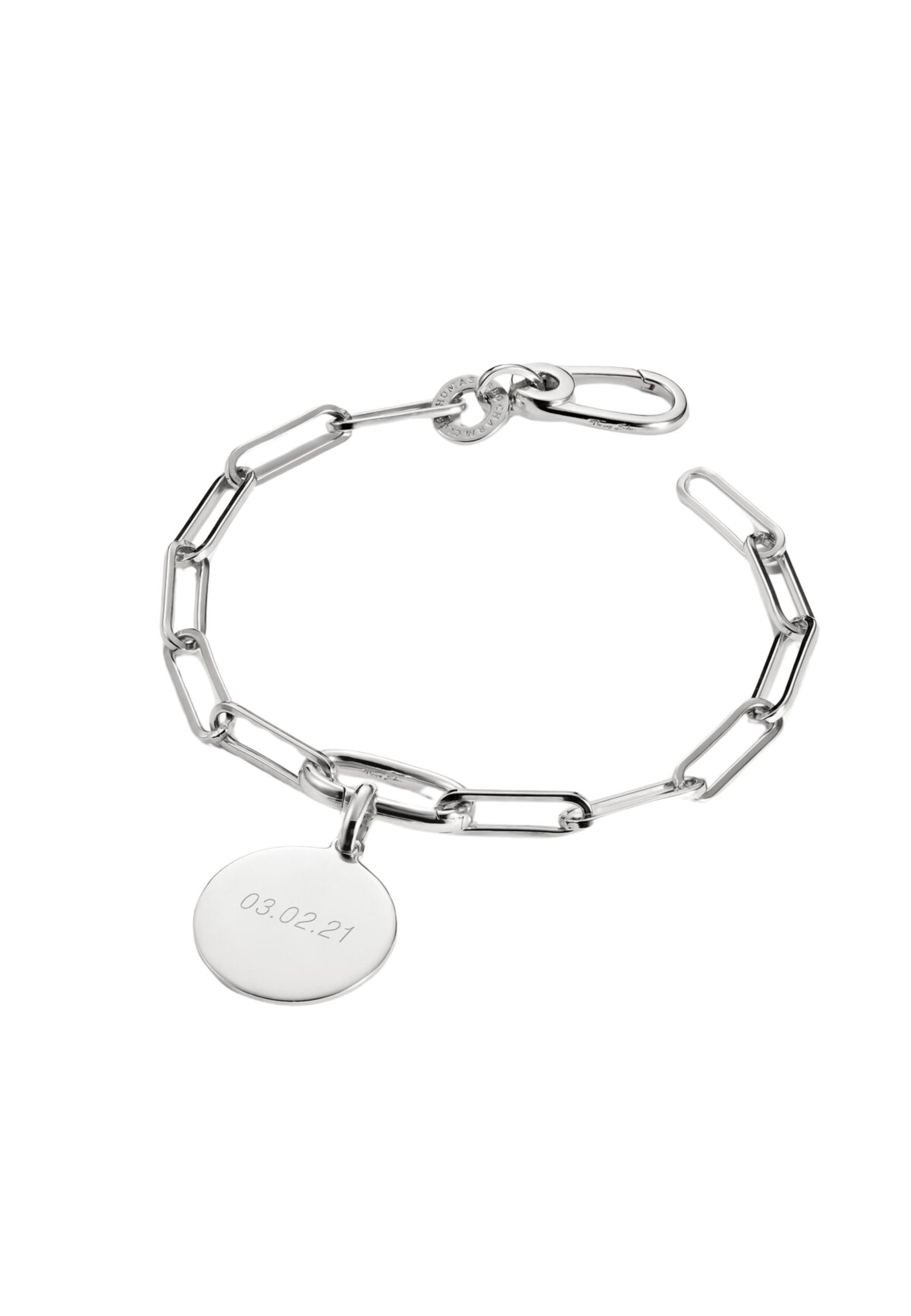 THOMAS SABO Armband Charm-Armband Büroklammer Mit Connect-Verbindung Silber (Set)
