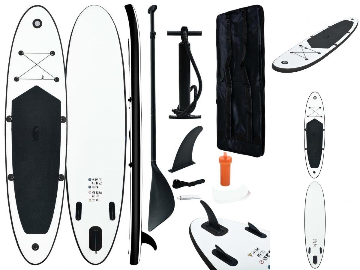 vidaXL Schlauchboot Aufblasbares Stand Up Paddle Board Set Schwarz und Weiß