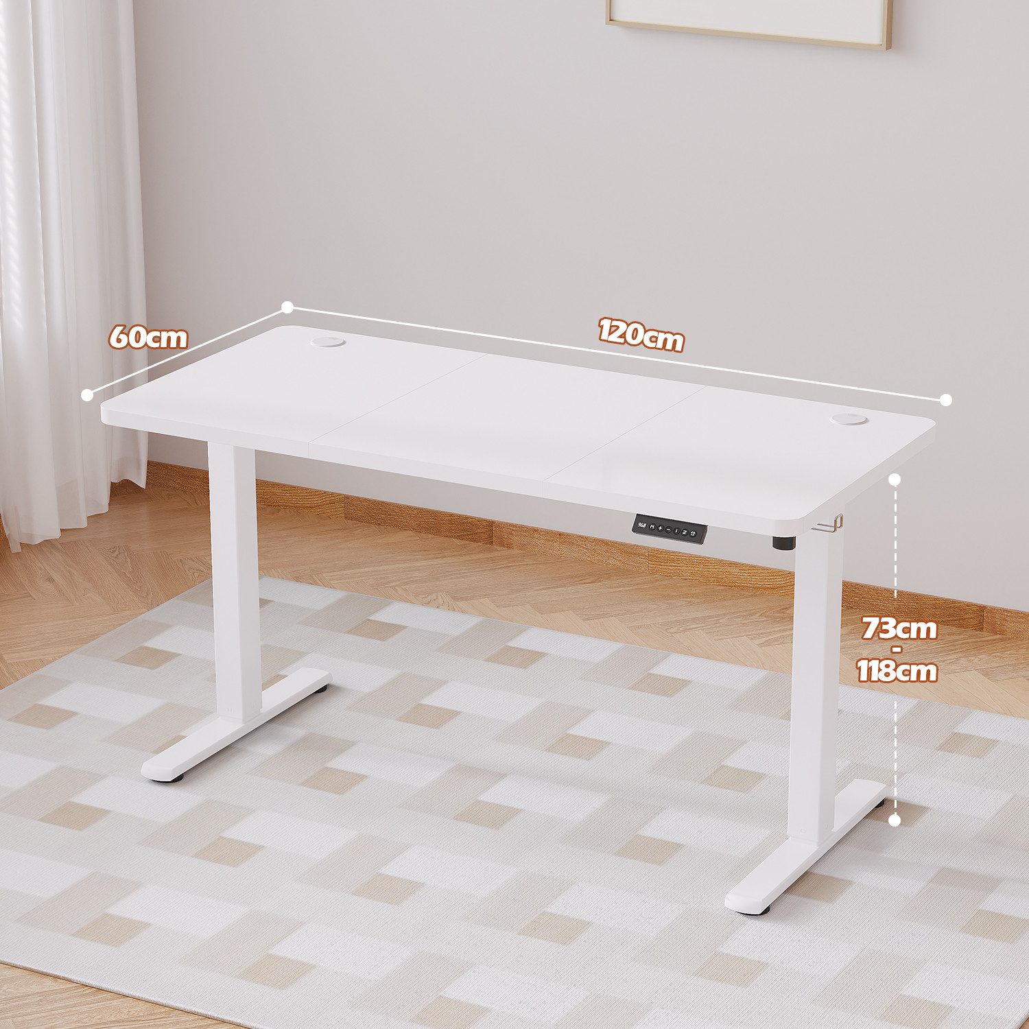 HOMALL Schreibtisch Schreibtisch Höhenverstellbarer mit Gedächtnis und Sitzerinnerung (2-lagige Hohenverstellung mit sitzender Erinnerungsfunktion und USB-Ladeanschluss)