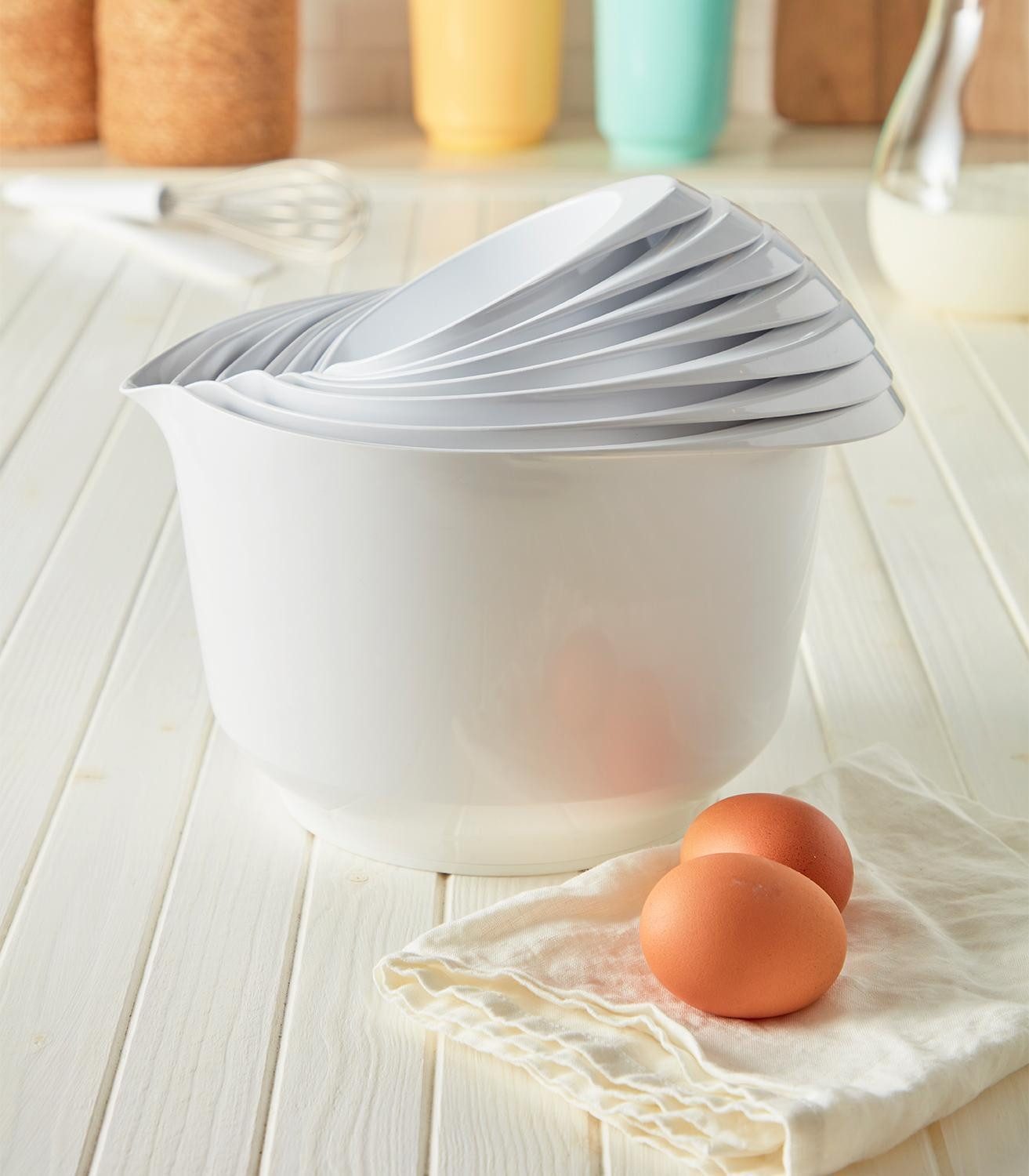 Birkmann Rührschüssel COLOUR KITCHEN, Weiß, B 26 cm, 4 Liter, Kunststoff, (1-tlg), PET-Kunststoff, mit Anti-Rutsch-Ring am Boden